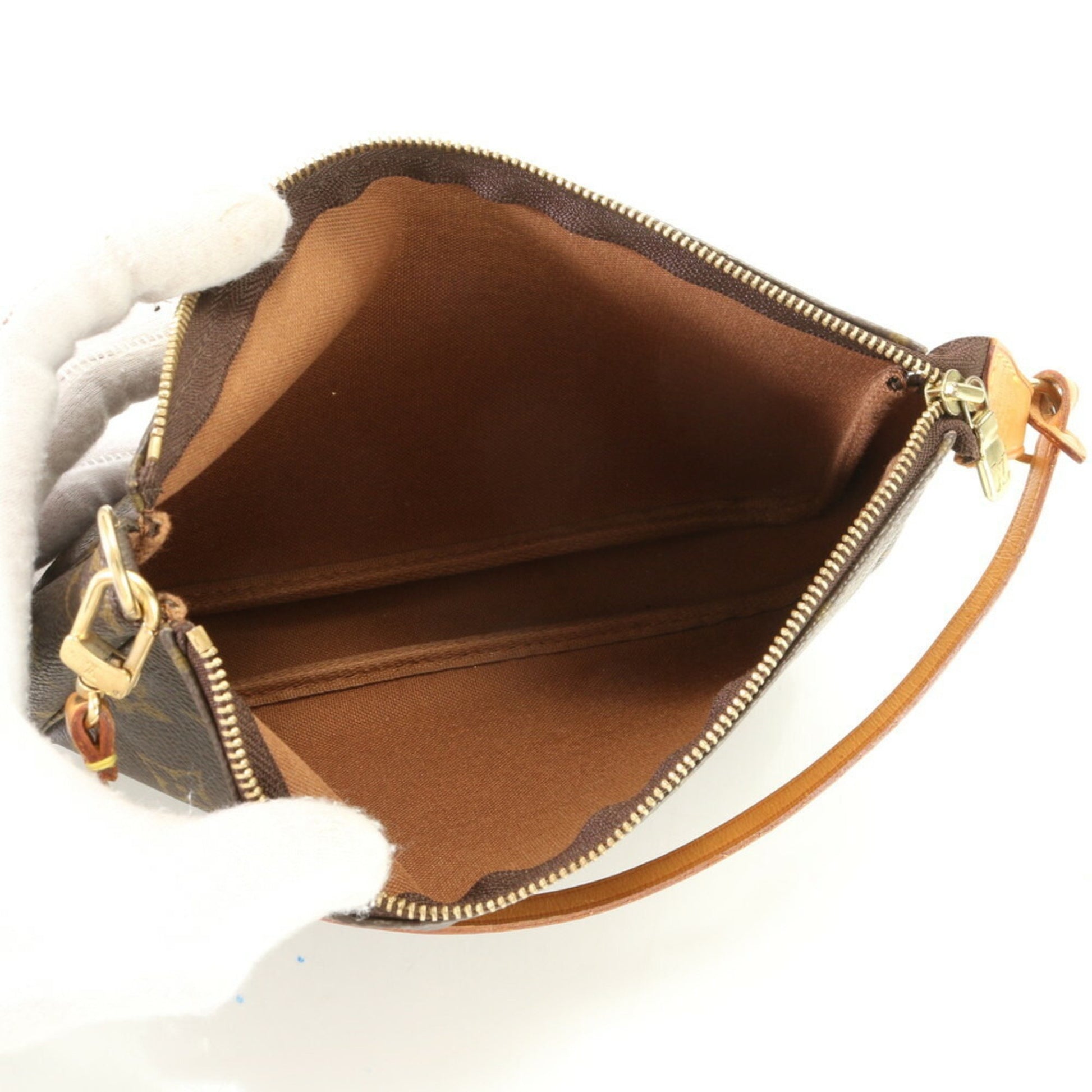 Louis Vuitton Pochette accessoires, Brown, Leather, clutch