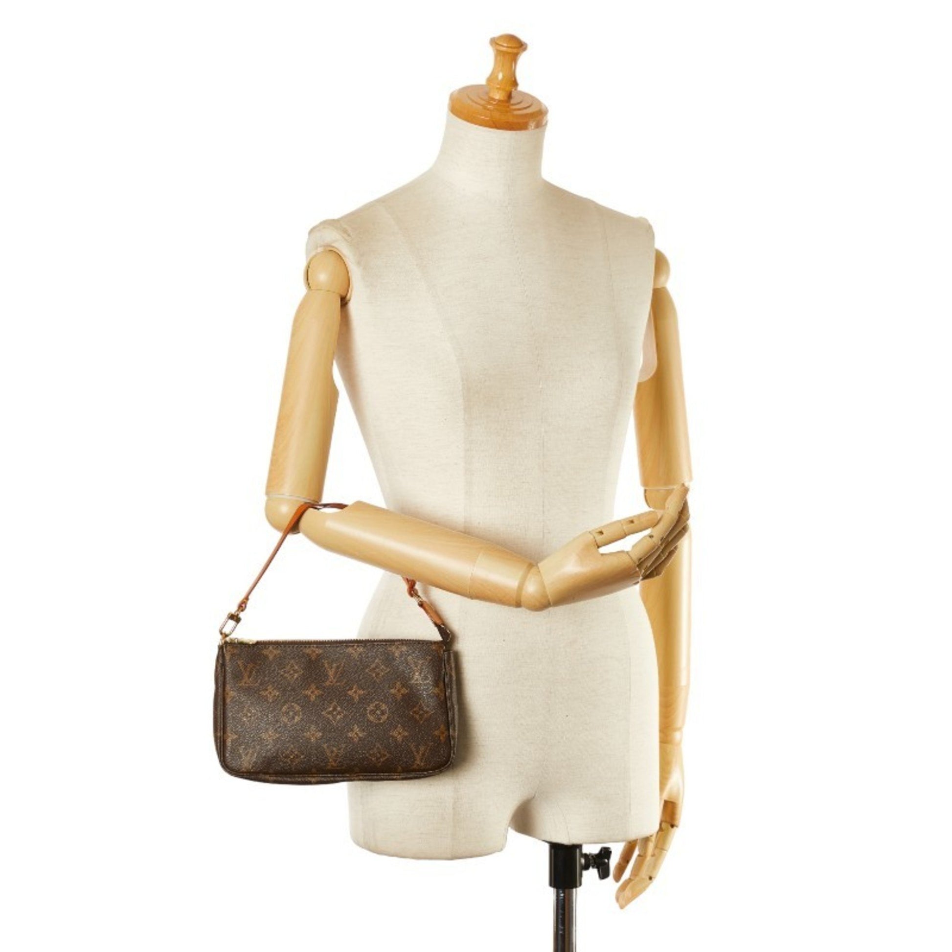 Louis Vuitton Pochette accessoires, Brown, Canvas, handbag