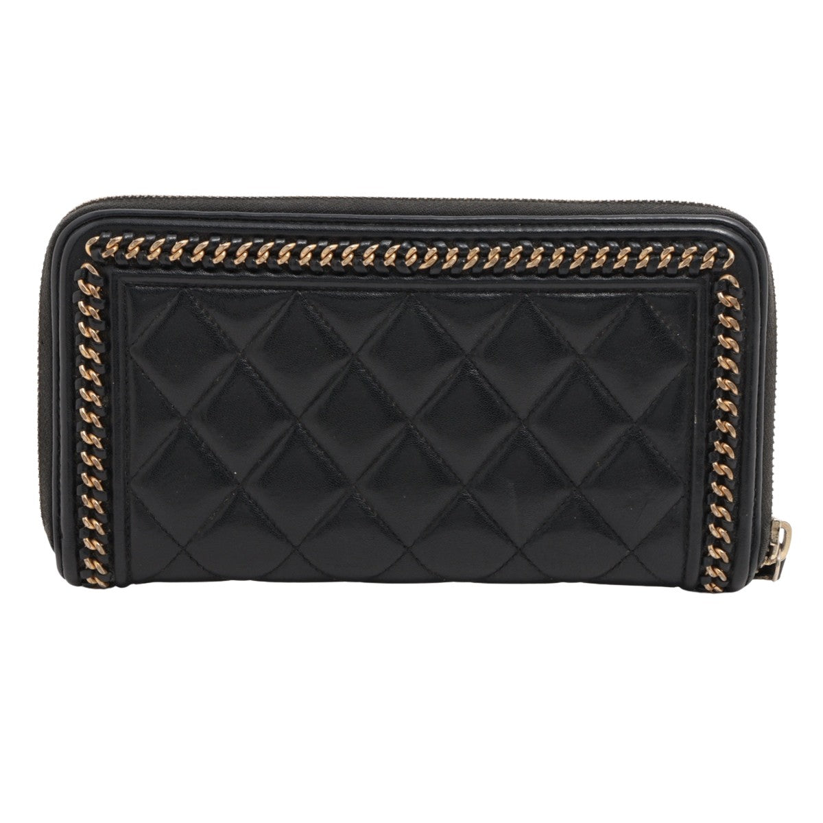 Chanel Boy, Black, Leather, wallet