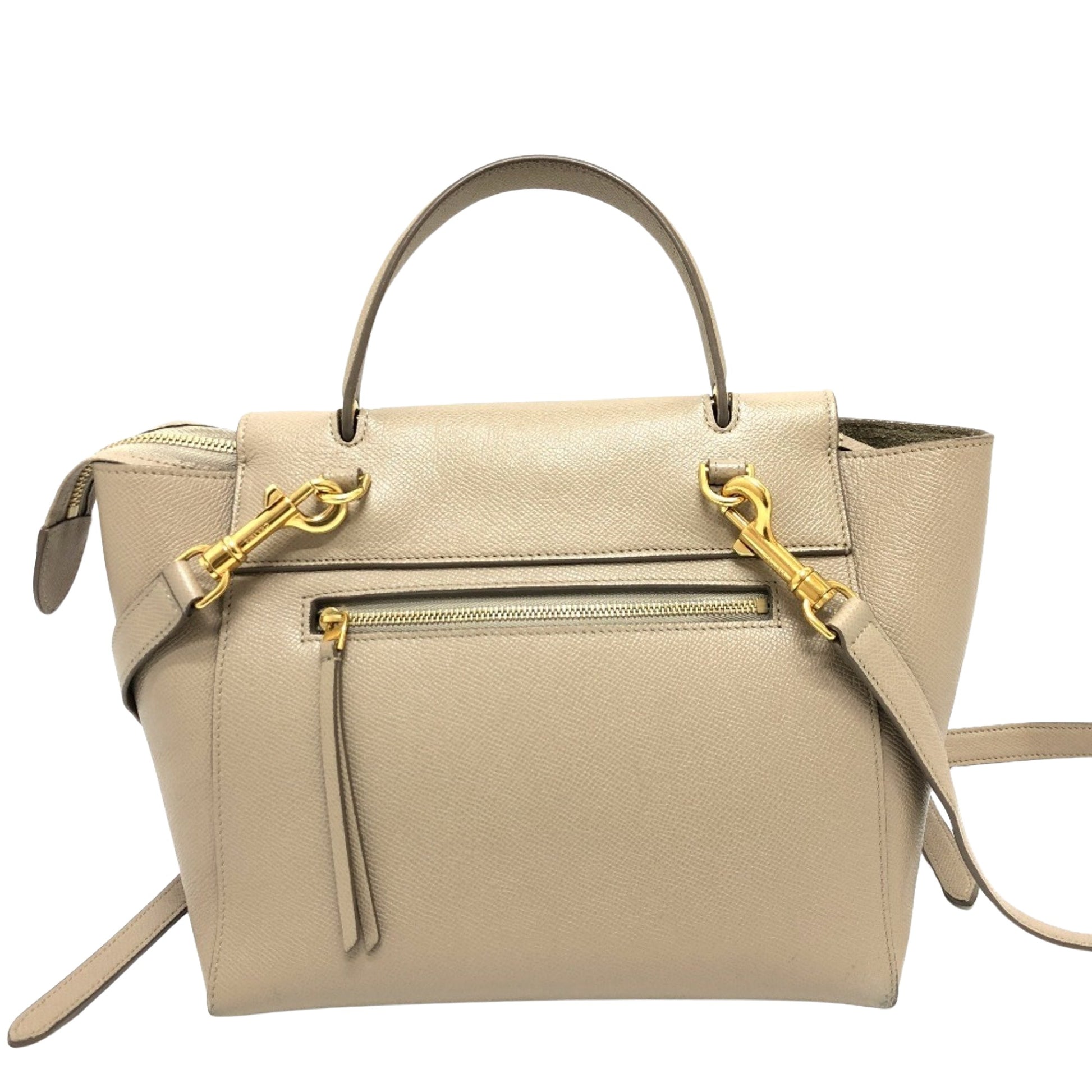 Céline Belt, Beige, Leather, handbag