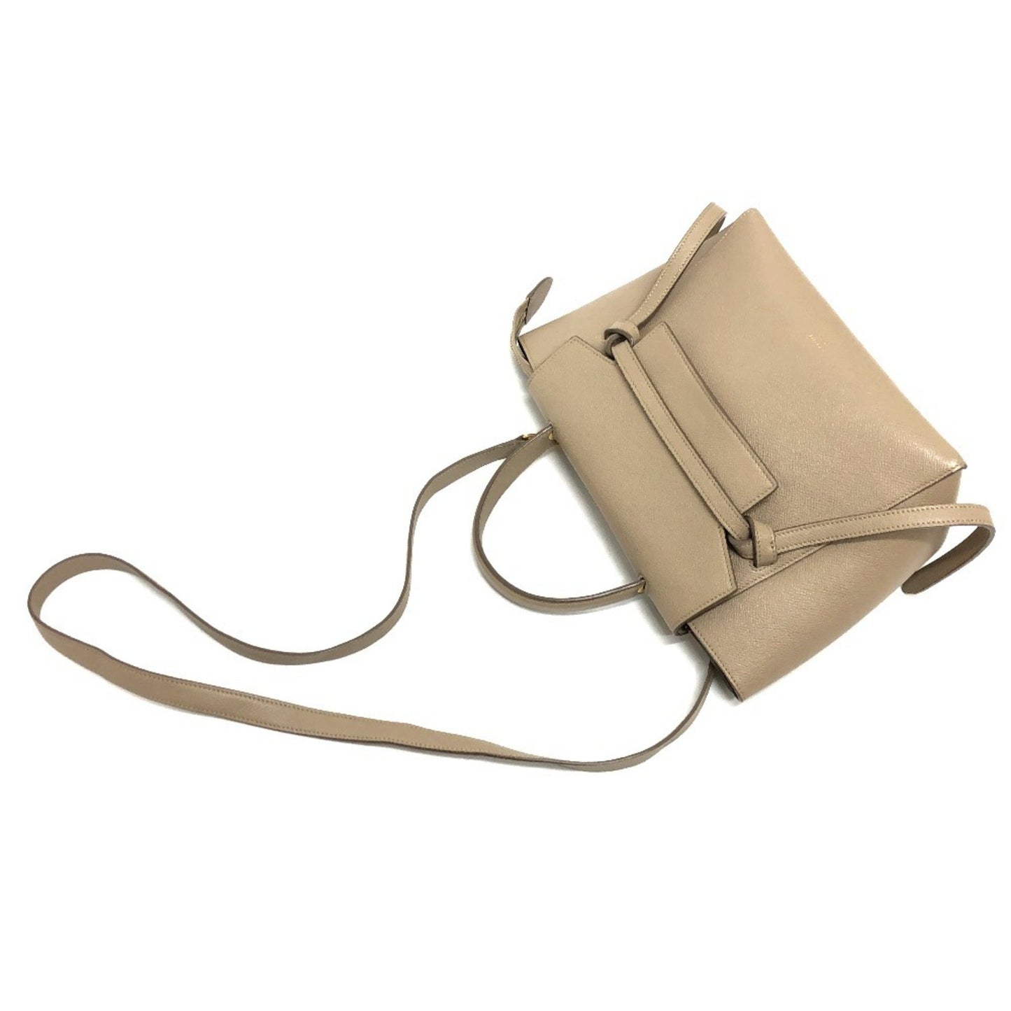 Céline Belt, Beige, Leather, handbag