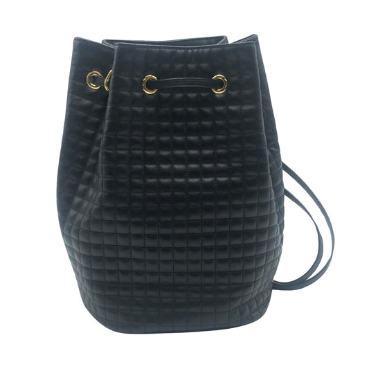 Céline C charm, Black, Leather, backpack