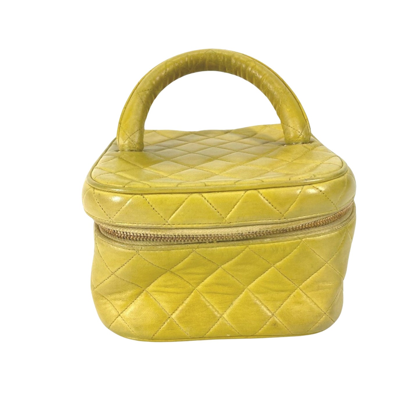 Chanel Vanity, Yellow, Leather, handbag