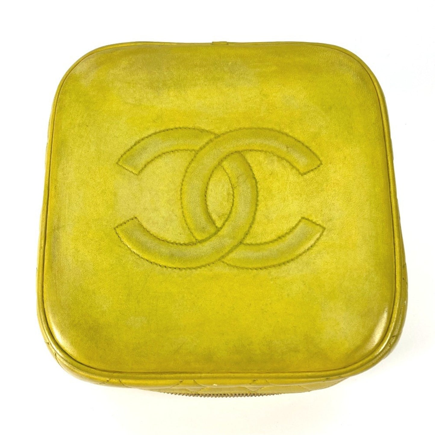 Chanel Vanity, Yellow, Leather, handbag