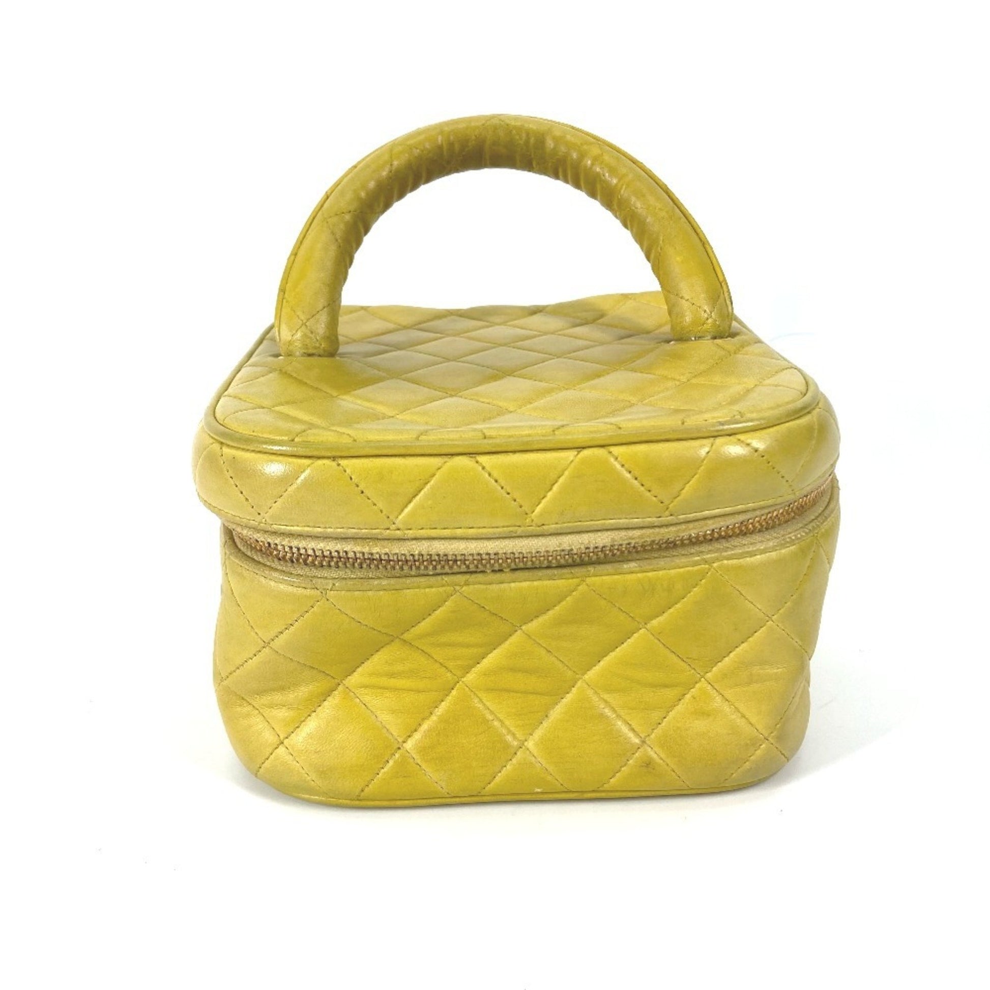 Chanel Vanity, Yellow, Leather, handbag