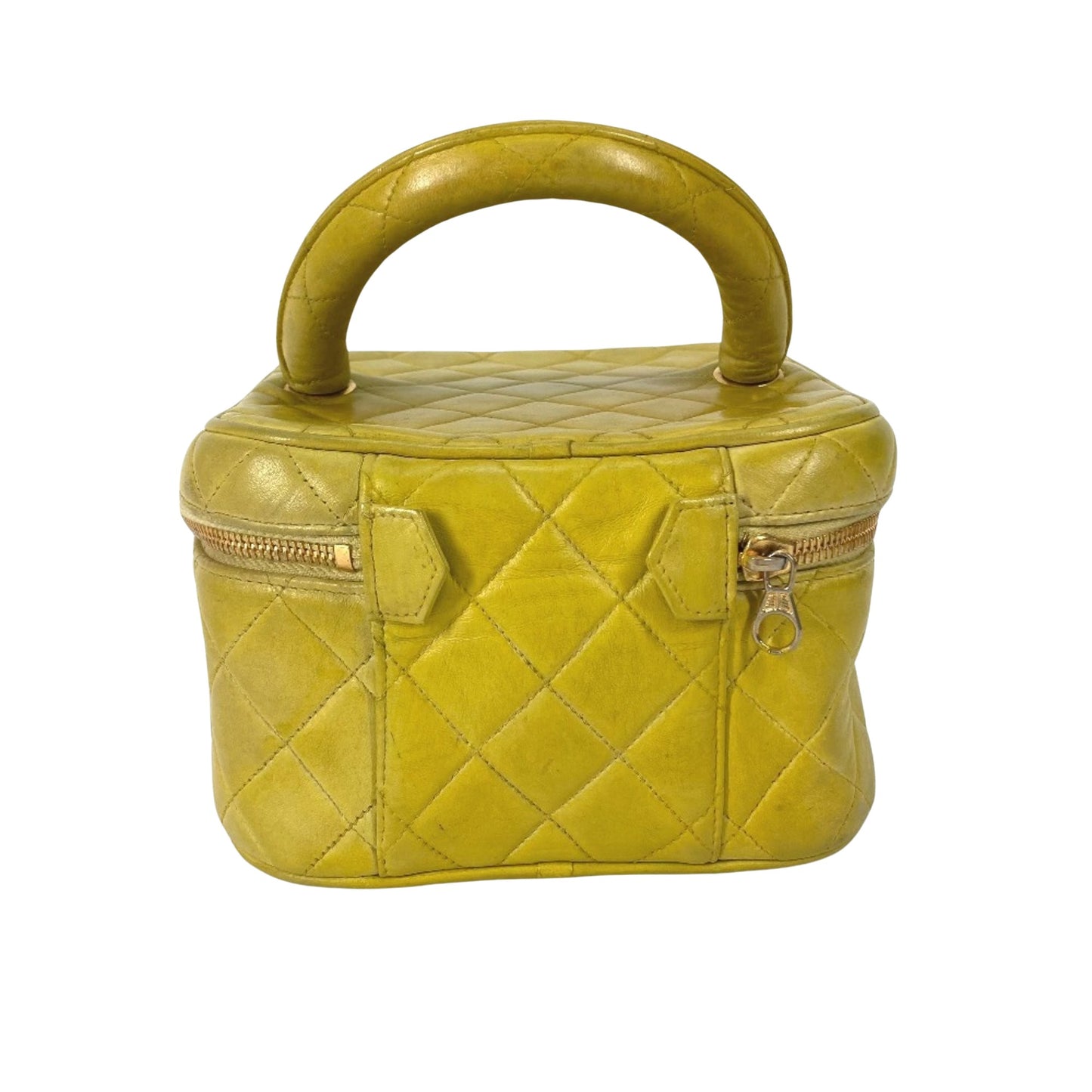 Chanel Vanity, Yellow, Leather, handbag