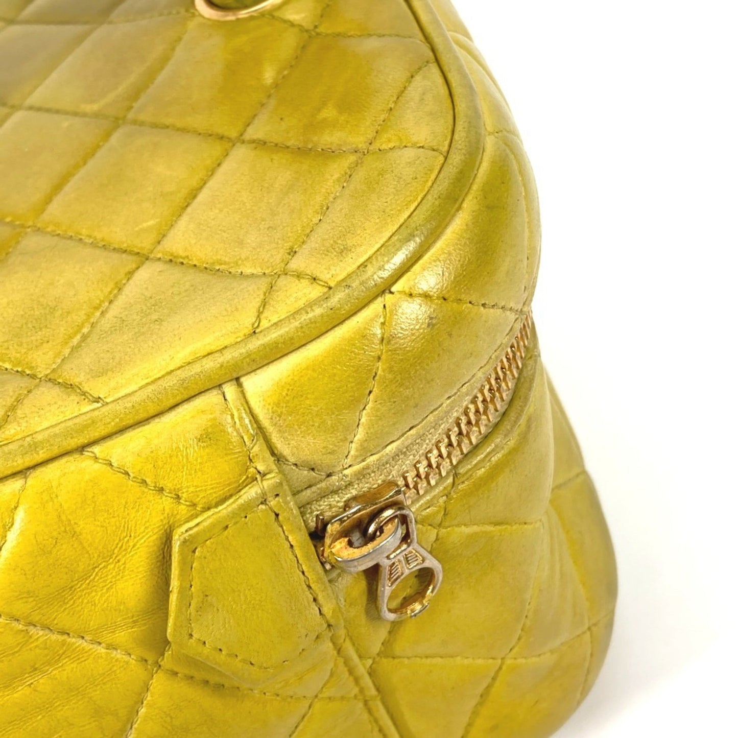 Chanel Vanity, Yellow, Leather, handbag