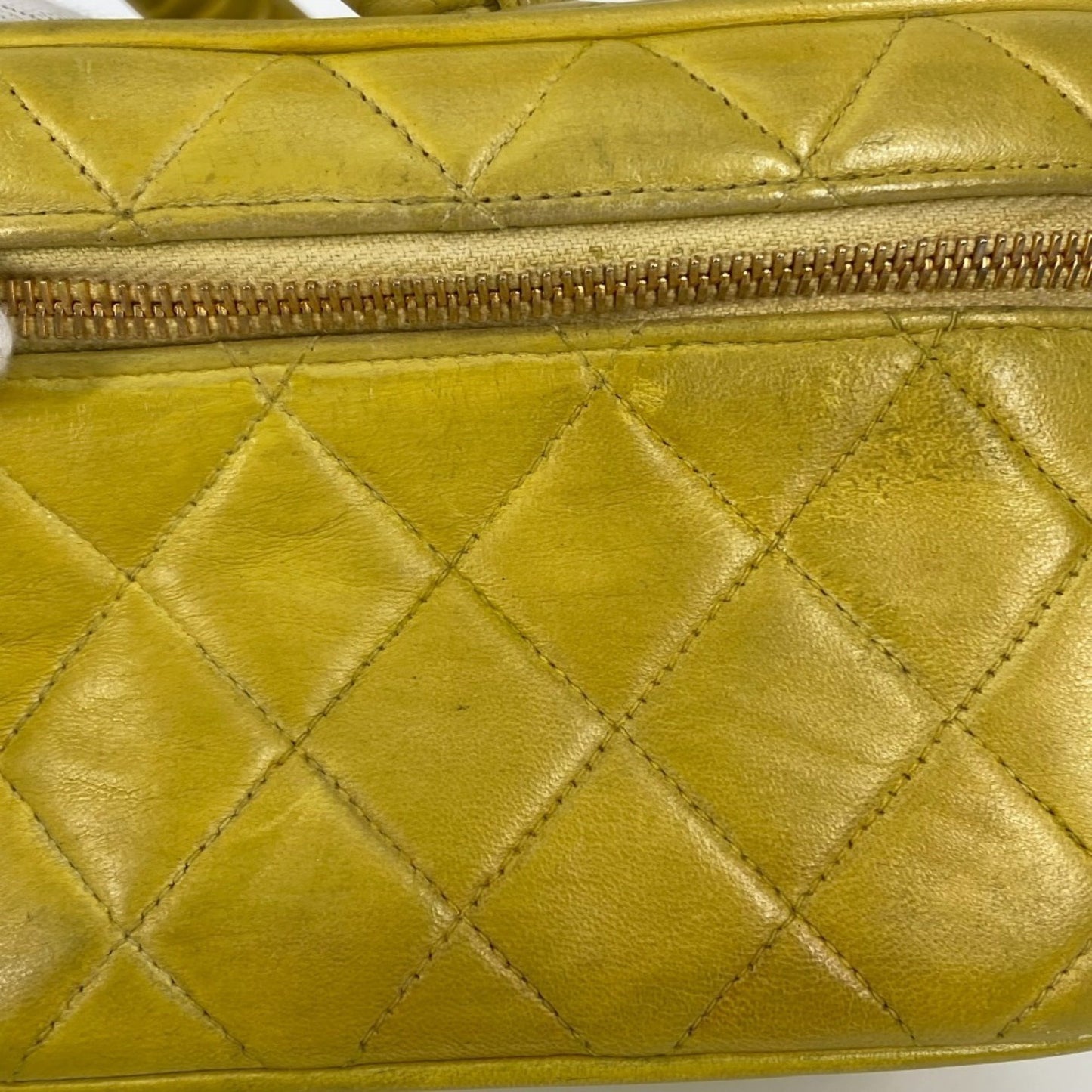 Chanel Vanity, Yellow, Leather, handbag