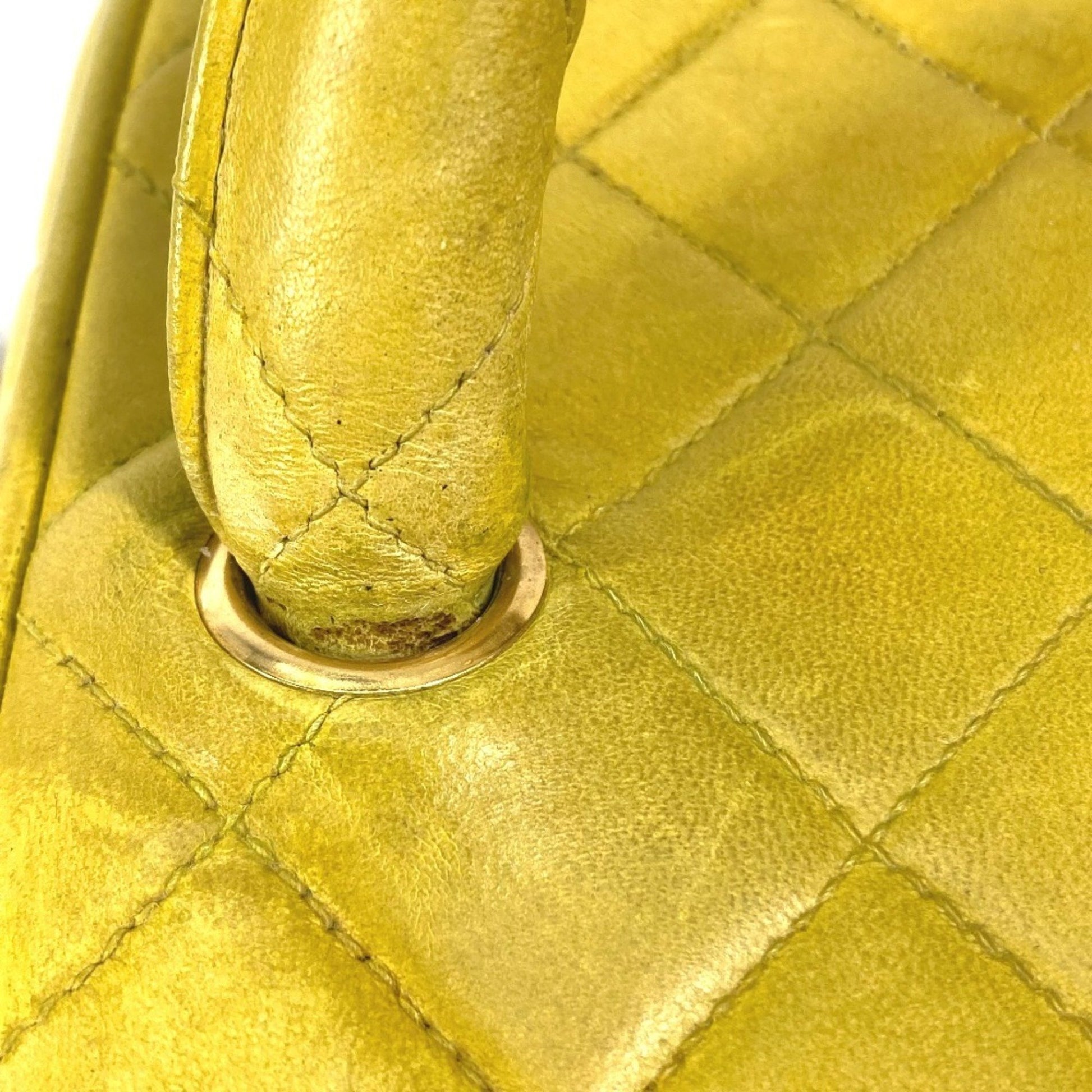 Chanel Vanity, Yellow, Leather, handbag