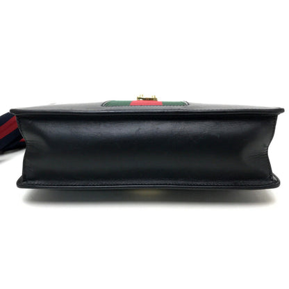 Gucci Sylvie, Black, Leather, shoulder