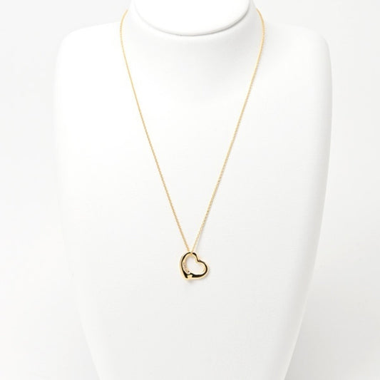 Tiffany & Co Open Heart, Gold, Yellow Gold, necklace