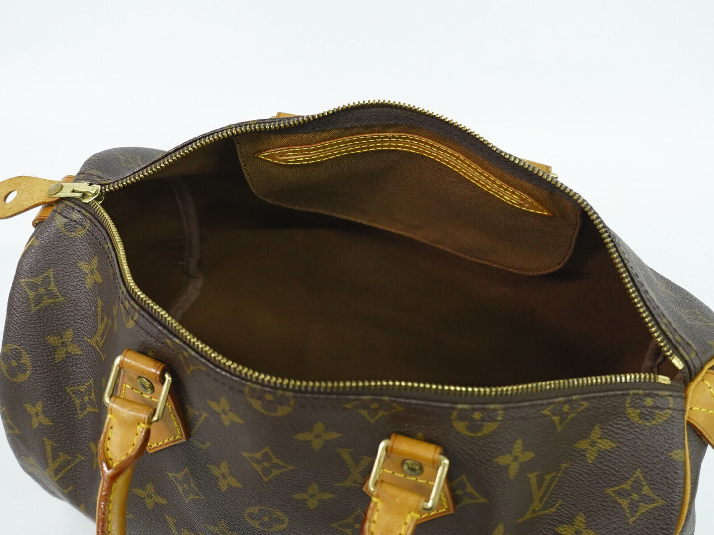 Louis Vuitton Speedy 35, Brown, Canvas, handbag