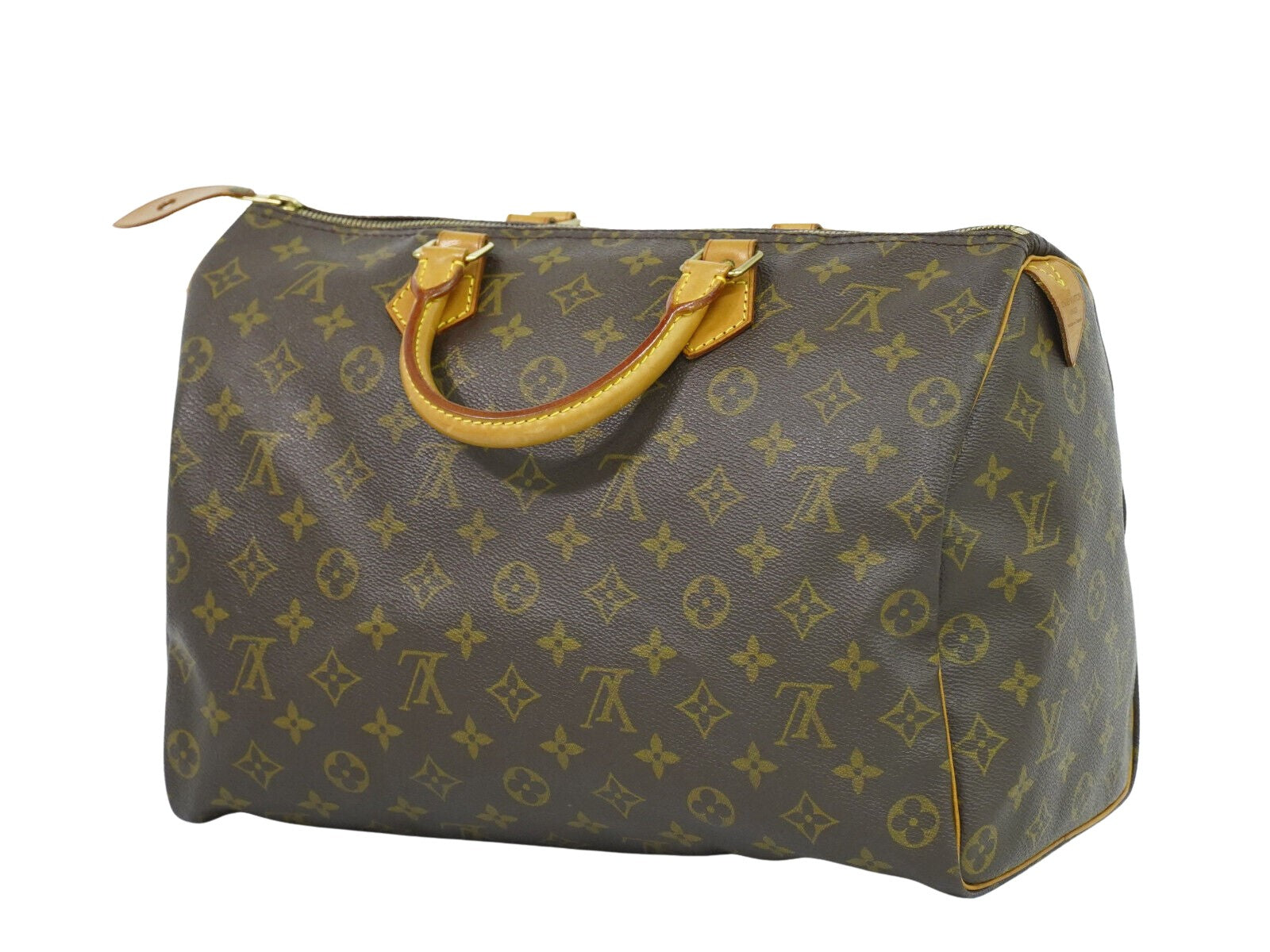 Louis Vuitton Speedy 35, Brown, Canvas, handbag