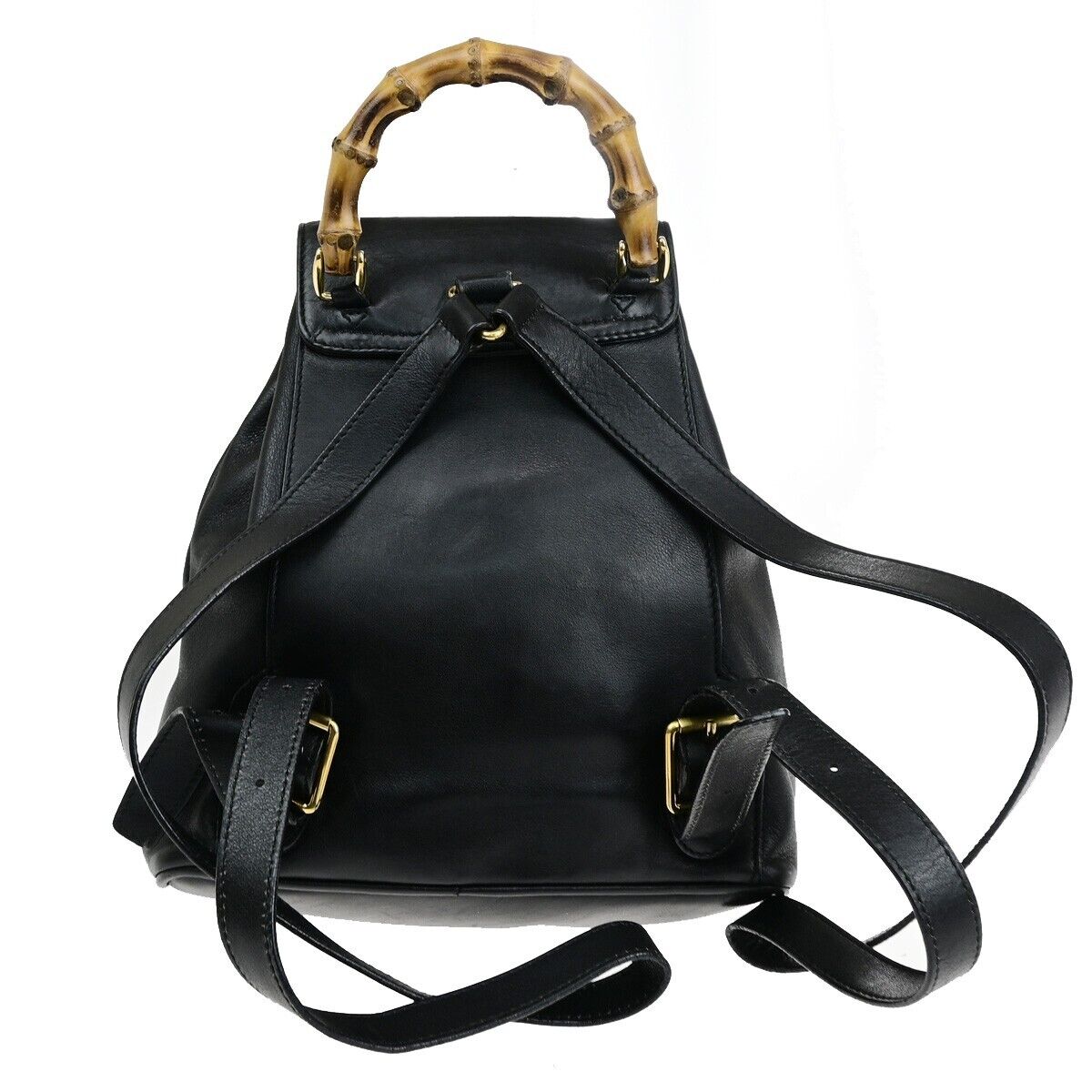 Gucci Bamboo, Black, Leather, backpack