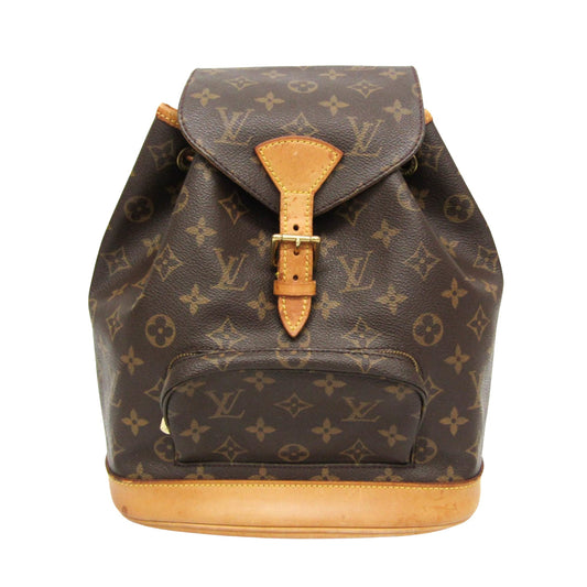 Louis Vuitton Montsouris MM, Brown, Canvas, backpack