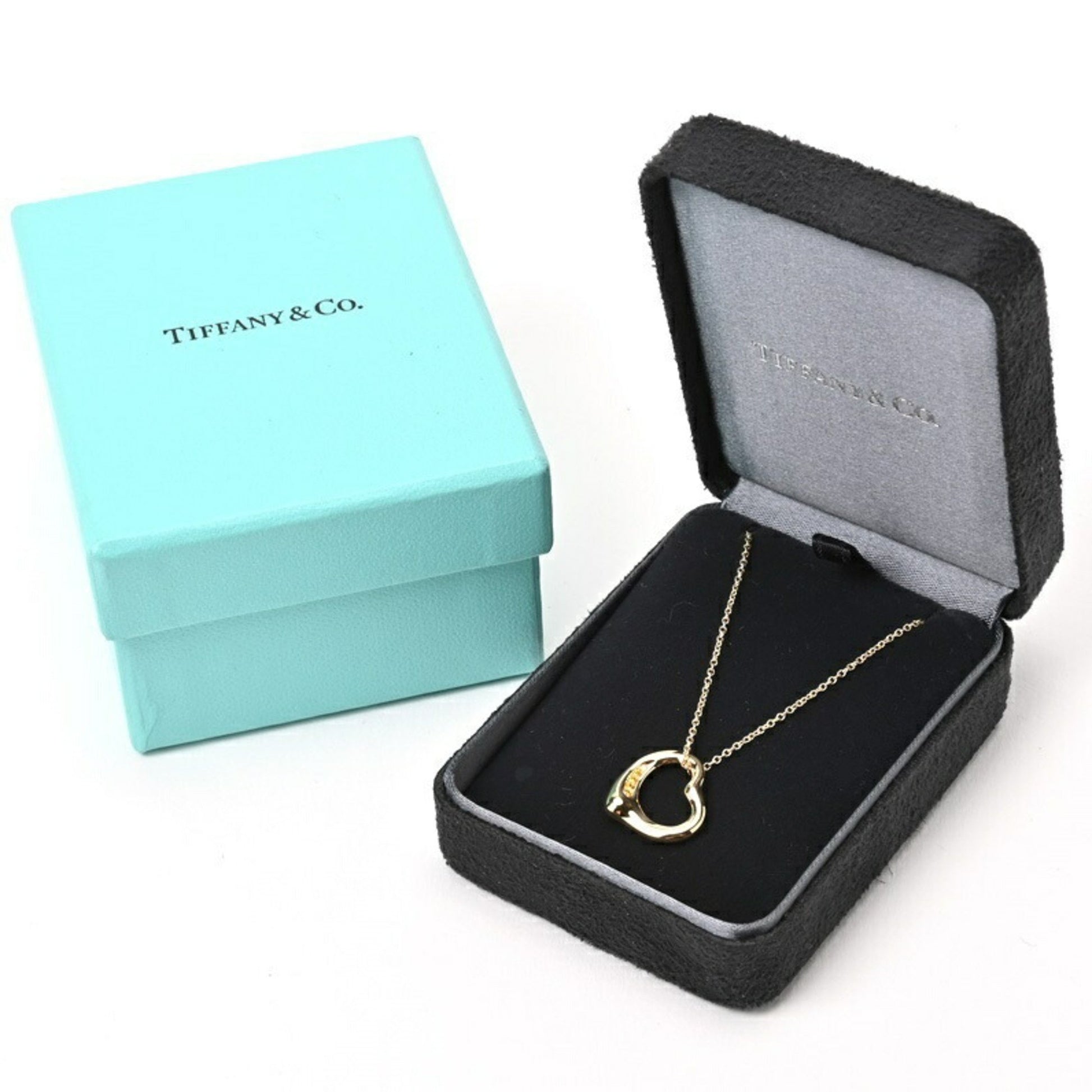 Tiffany & Co Open Heart, Gold, Yellow Gold, necklace