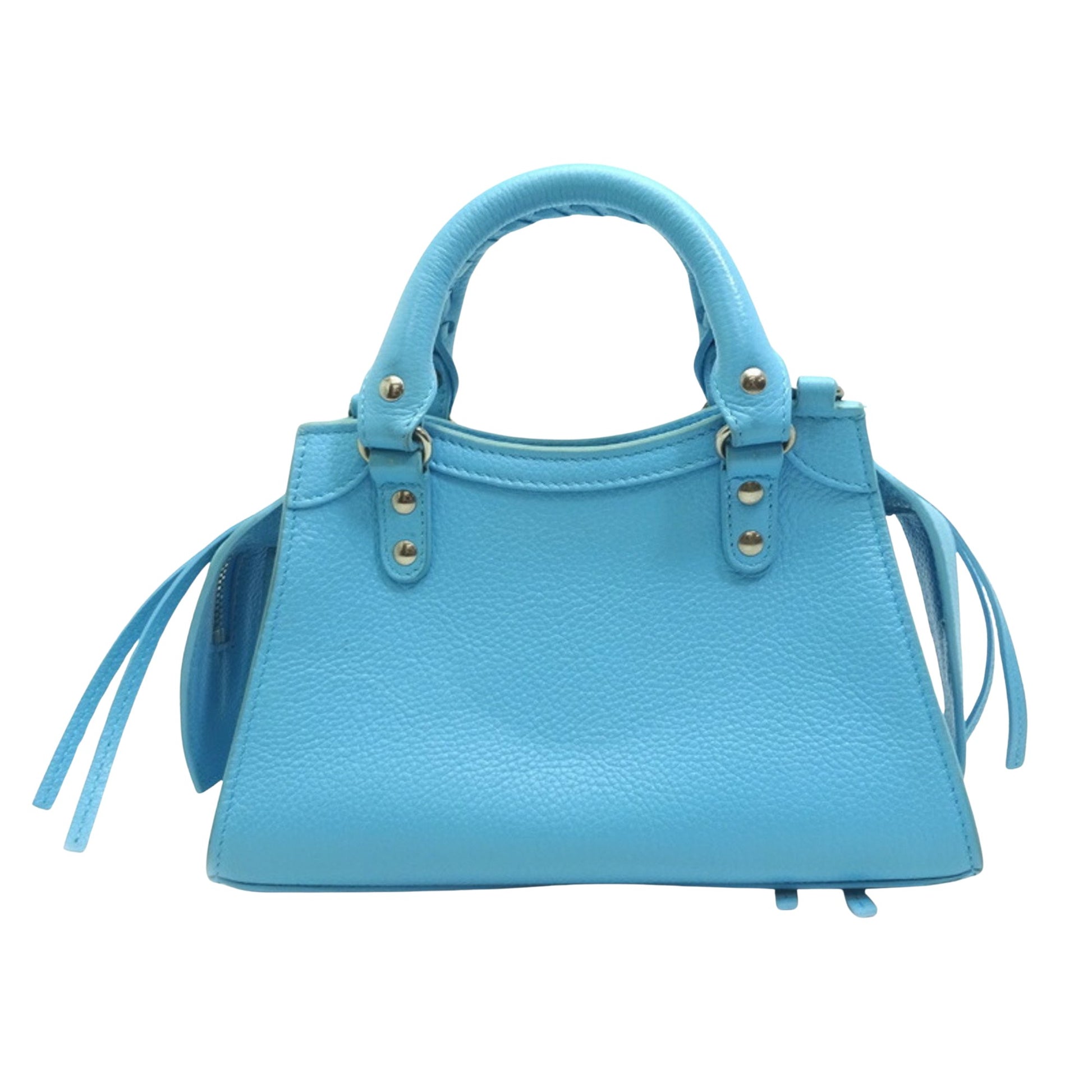 Balenciaga City, Blue, Leather, handbag