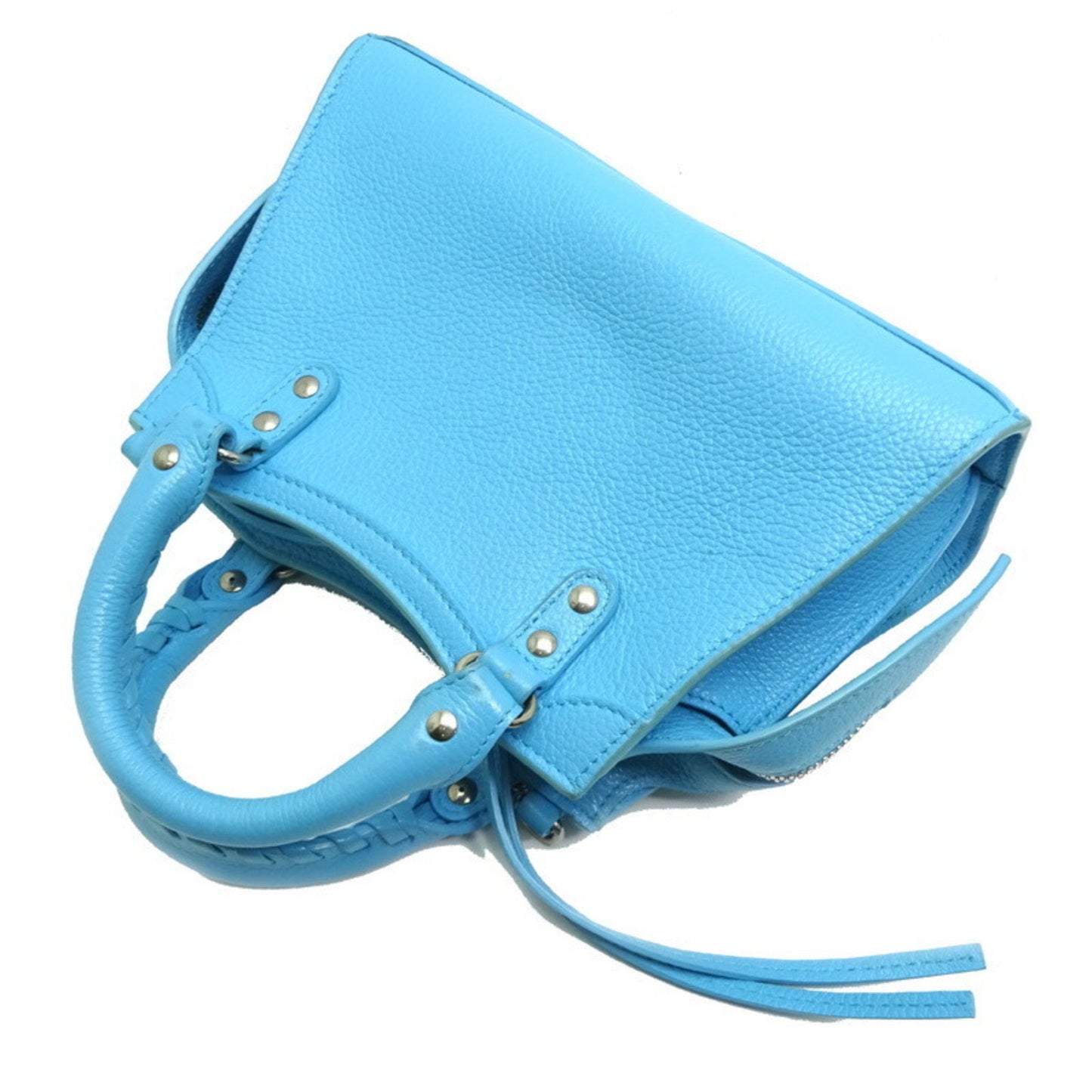 Balenciaga City, Blue, Leather, handbag