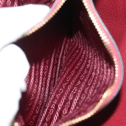 Prada Vitello, Burgundy, Leather, handbag