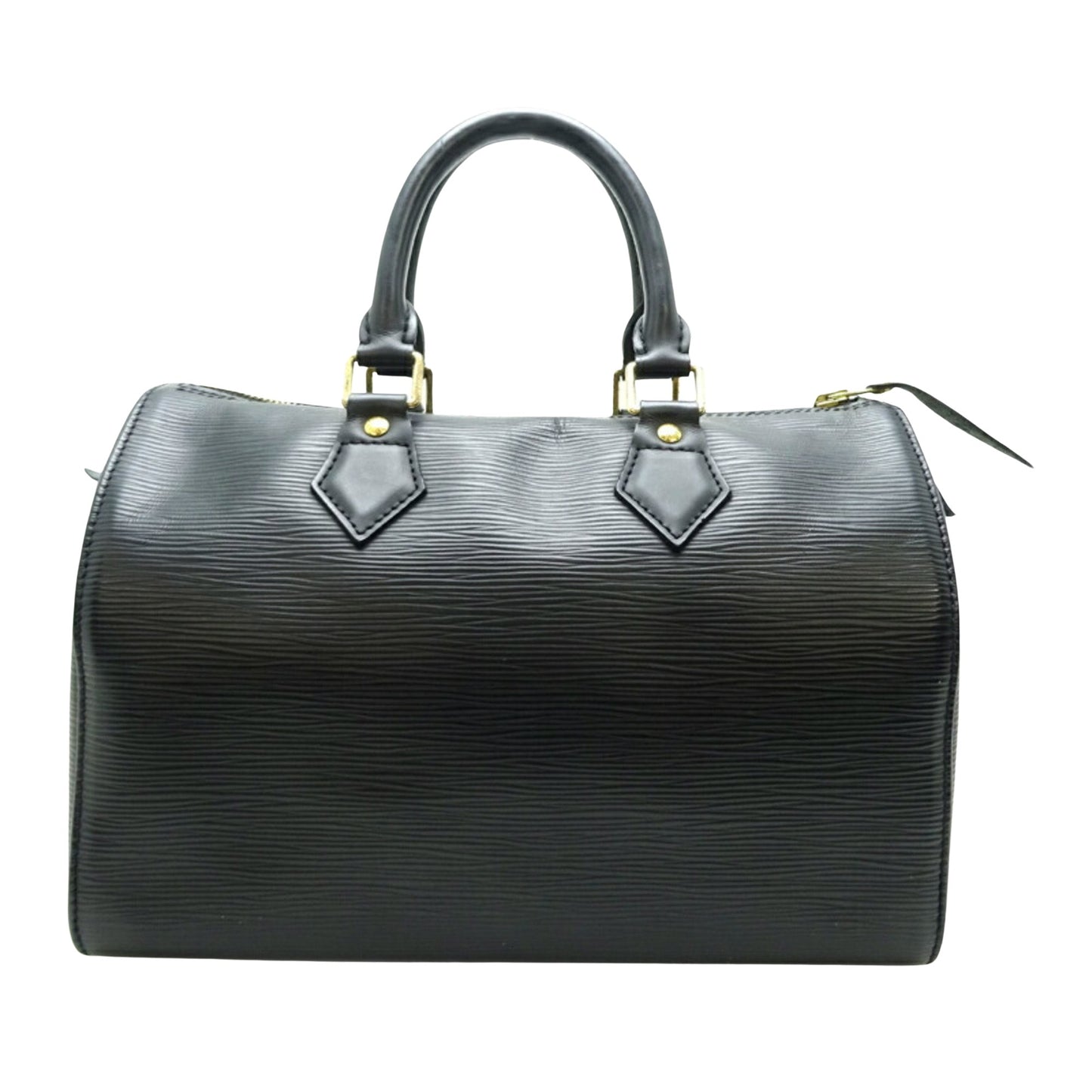 Louis Vuitton Speedy 25, Black, Leather, handbag