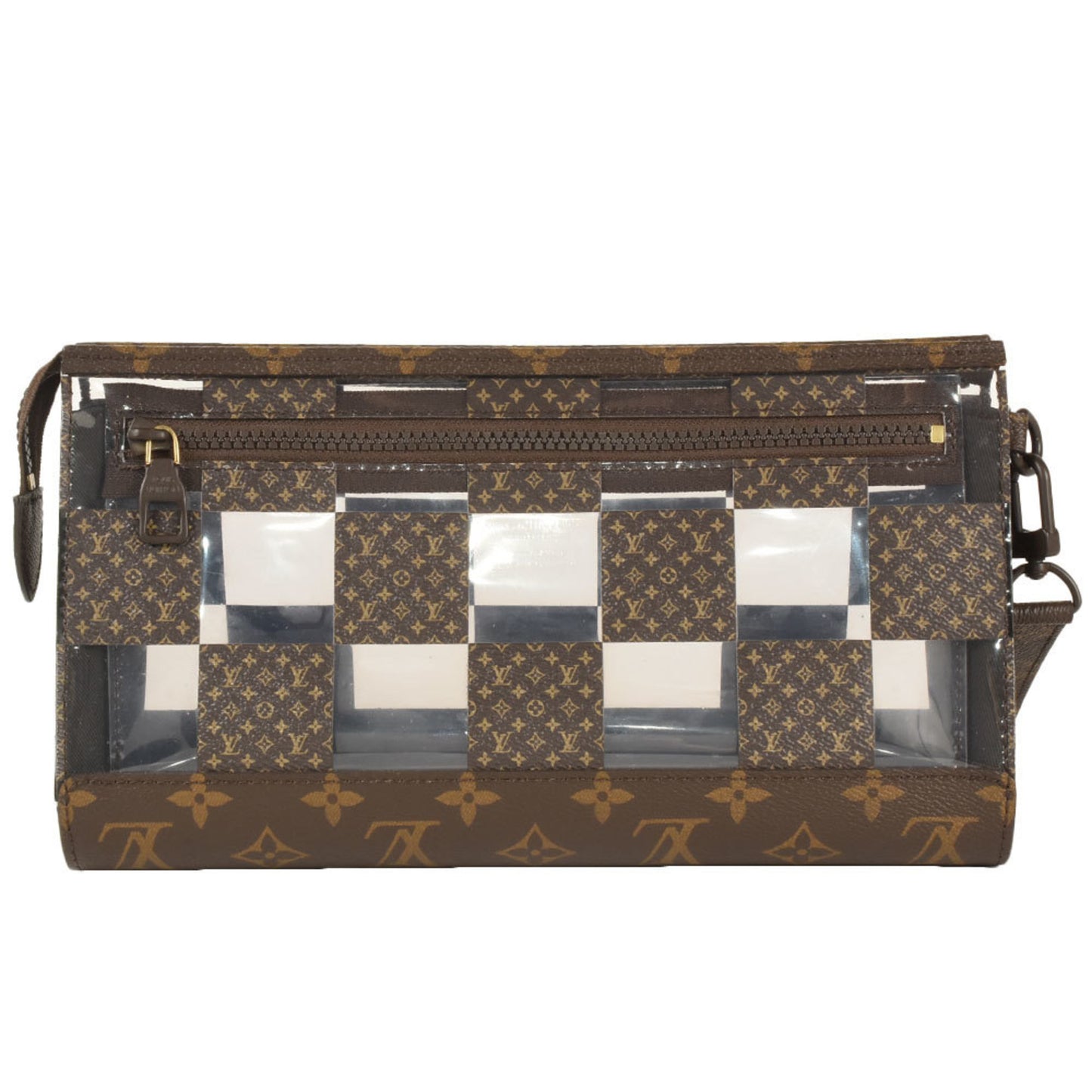 Louis Vuitton Chess, Brown, Canvas, clutch