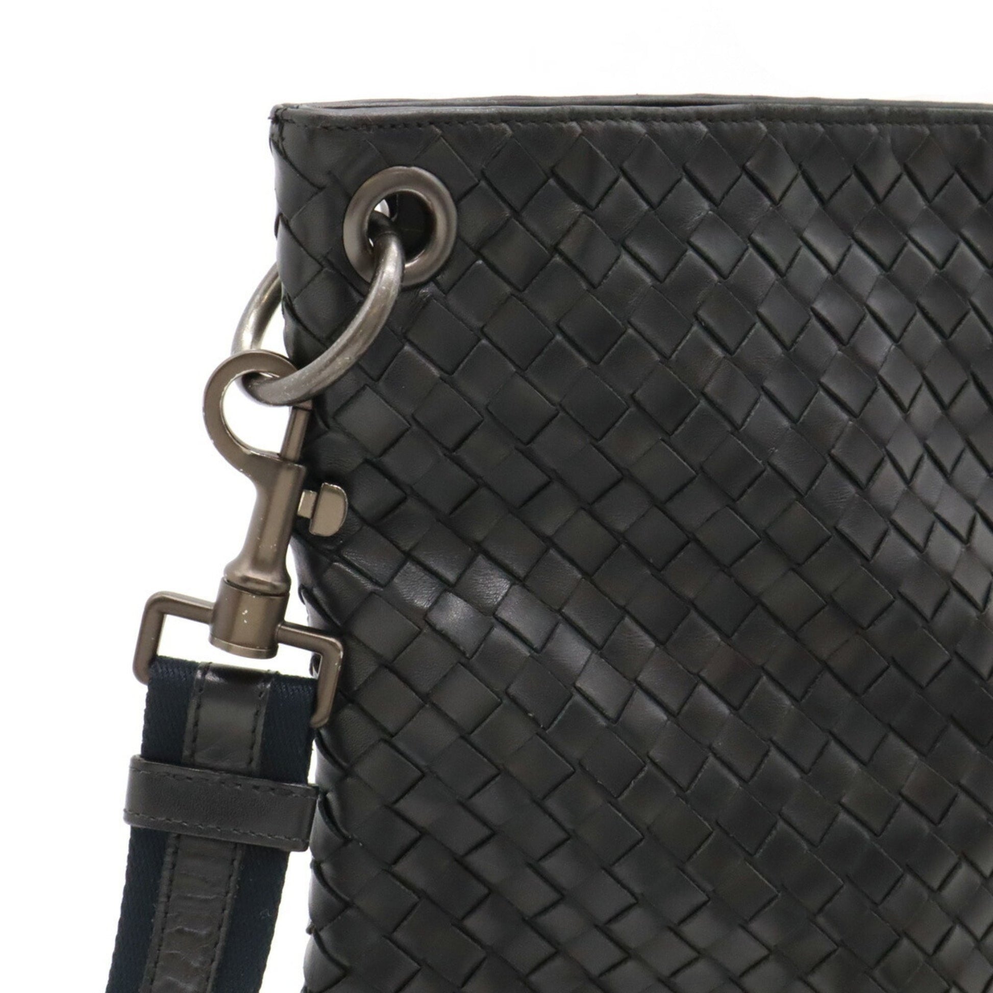 Bottega Veneta Intrecciato, Black, Leather, shoulder