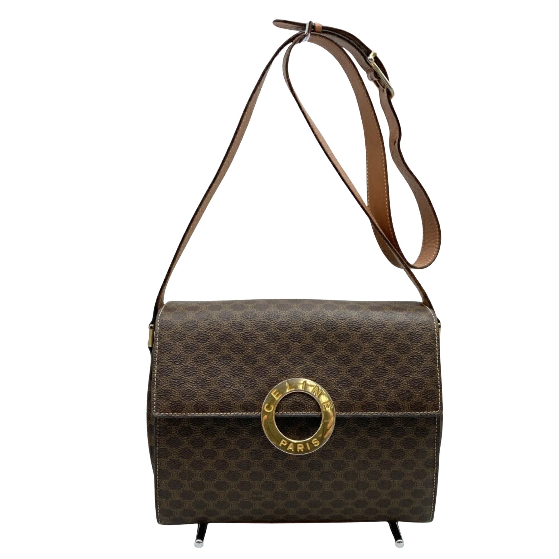 Céline Macadam, Brown, Canvas, shoulder