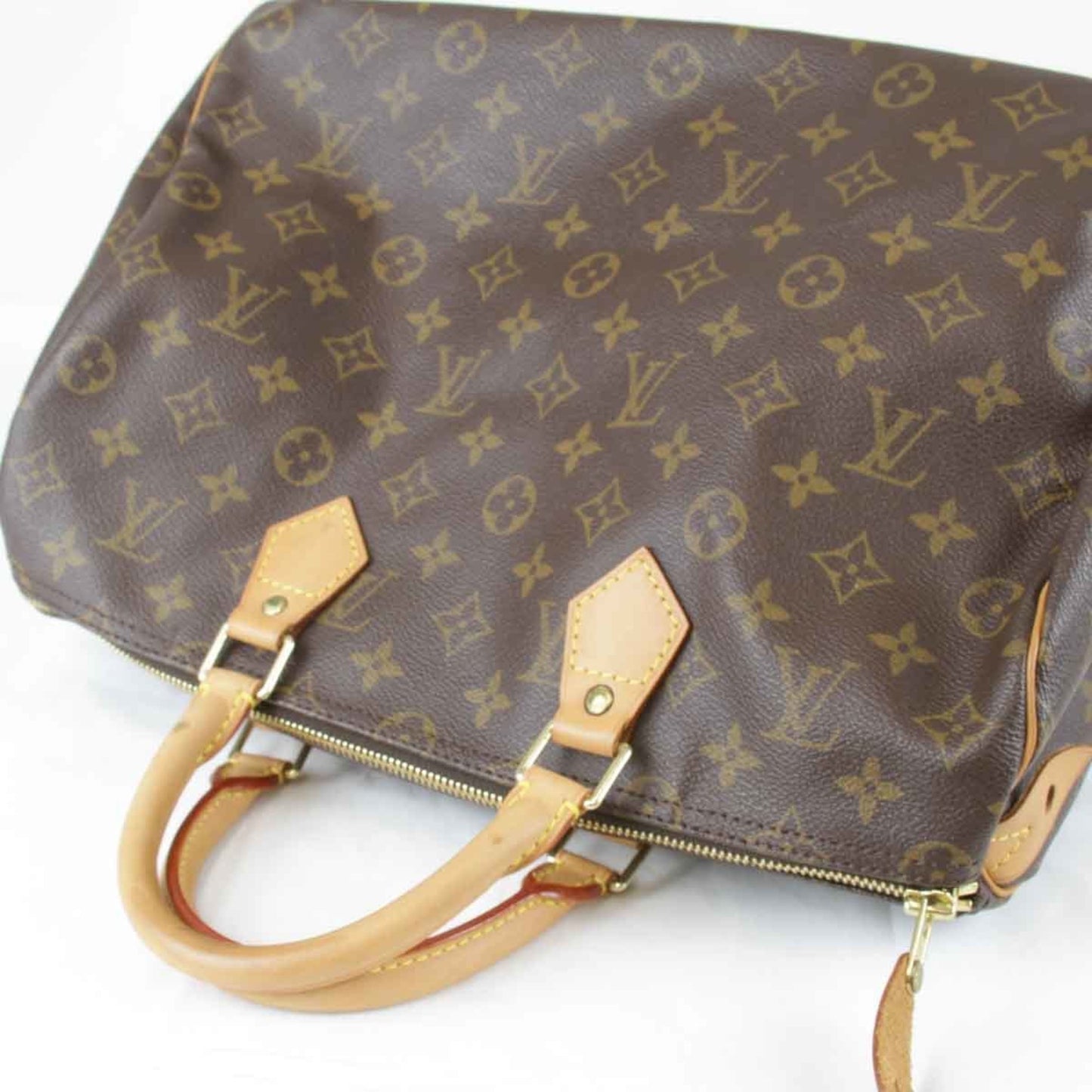 Louis Vuitton Speedy 35, Brown, Canvas, handbag