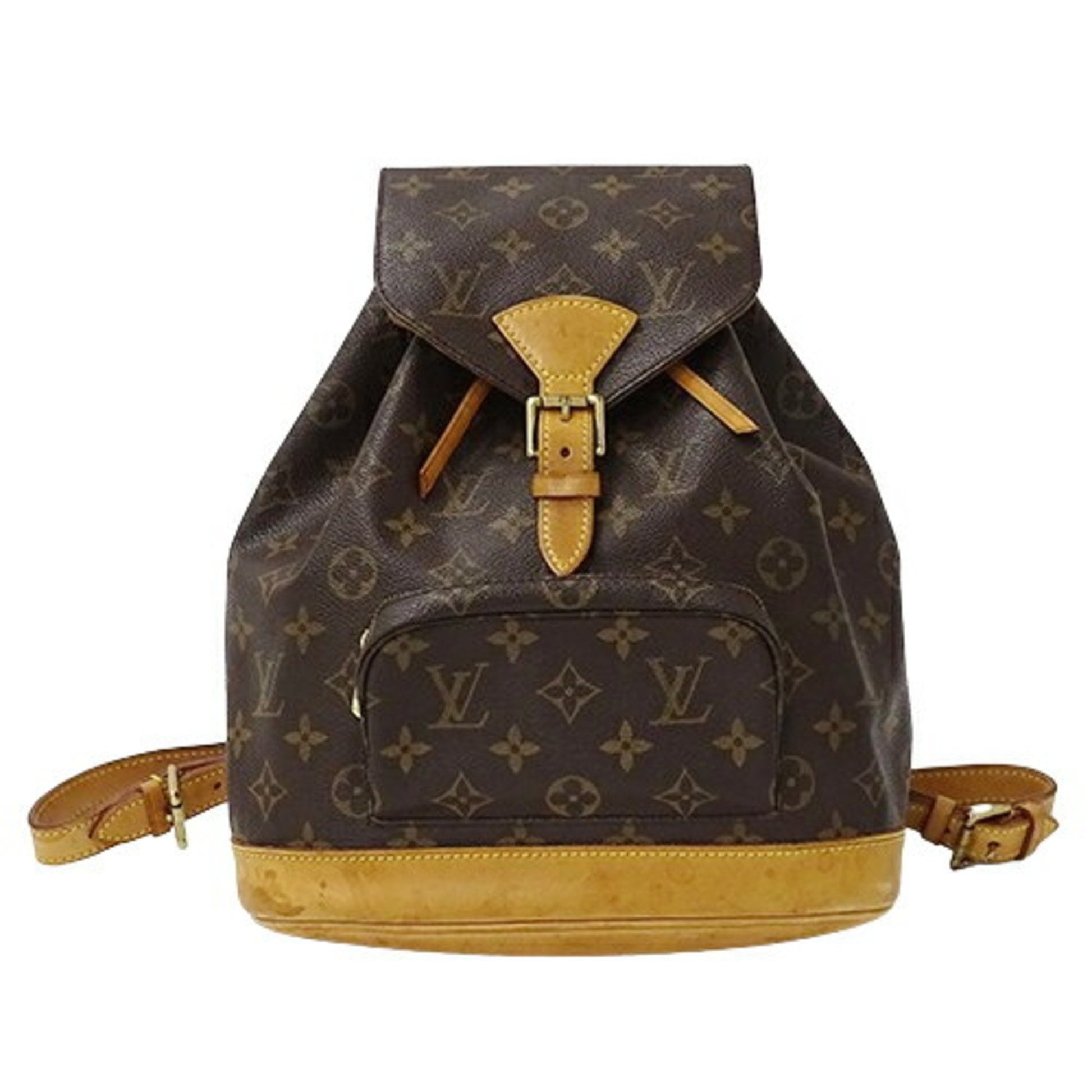 Louis Vuitton Montsouris MM, Brown, Canvas, backpack
