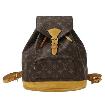 Louis Vuitton Montsouris MM, Brown, Canvas, backpack