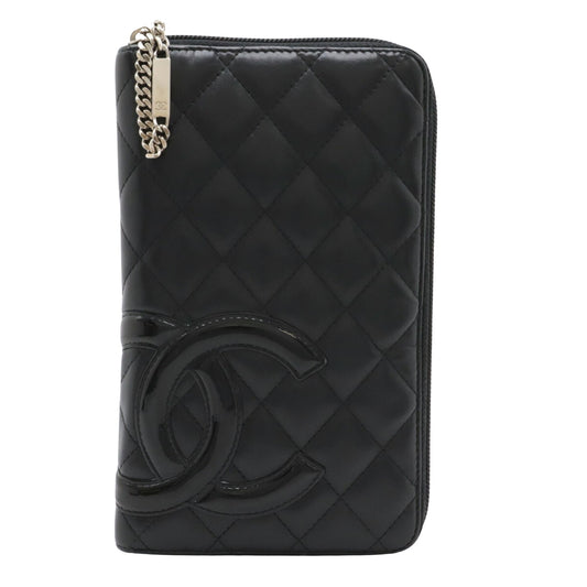 Chanel Cambon, Black, Leather, wallet