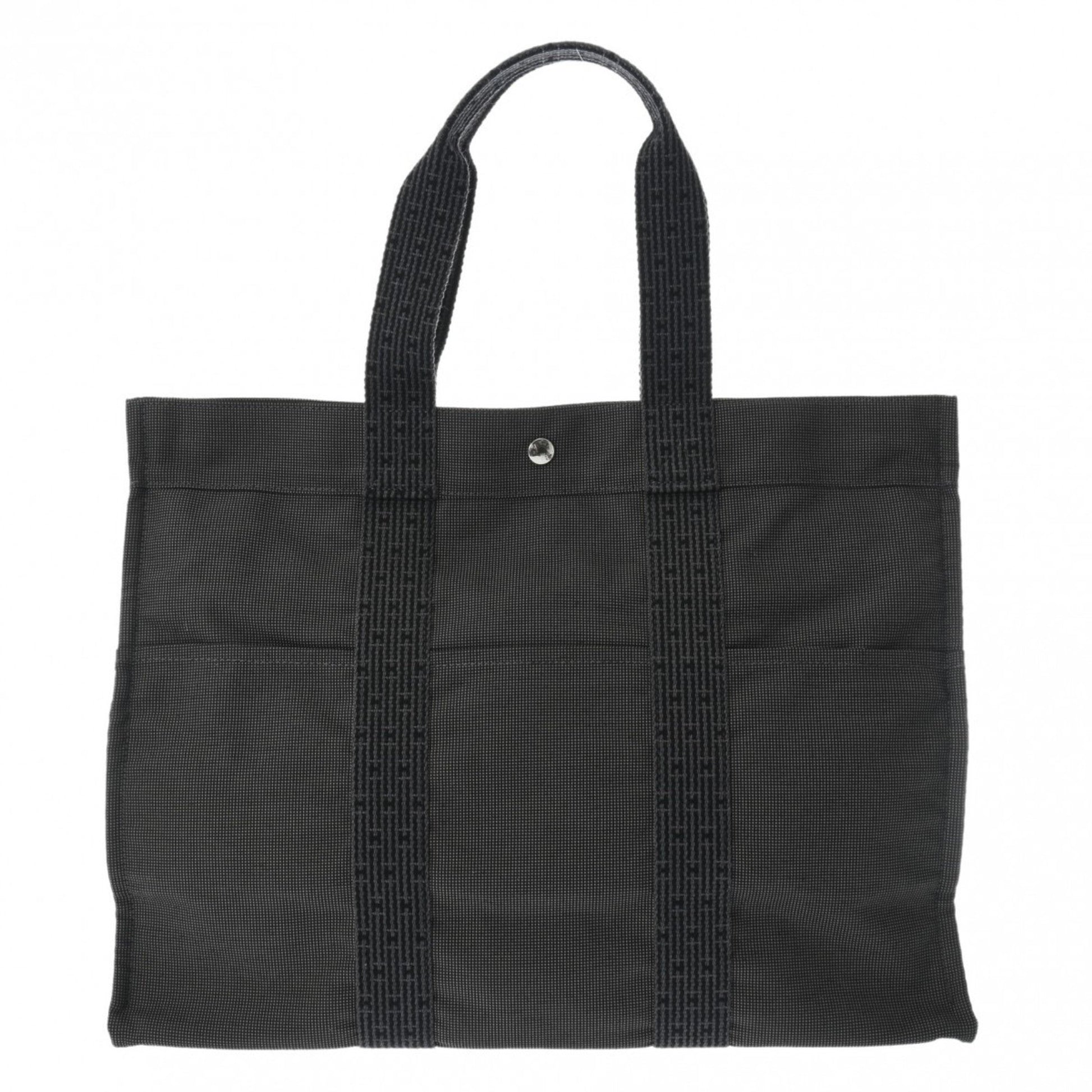 Hermès Herline, Grey, Canvas, tote