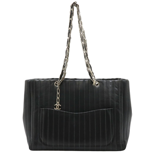 Chanel Mademoiselle, Black, Leather, shoulder