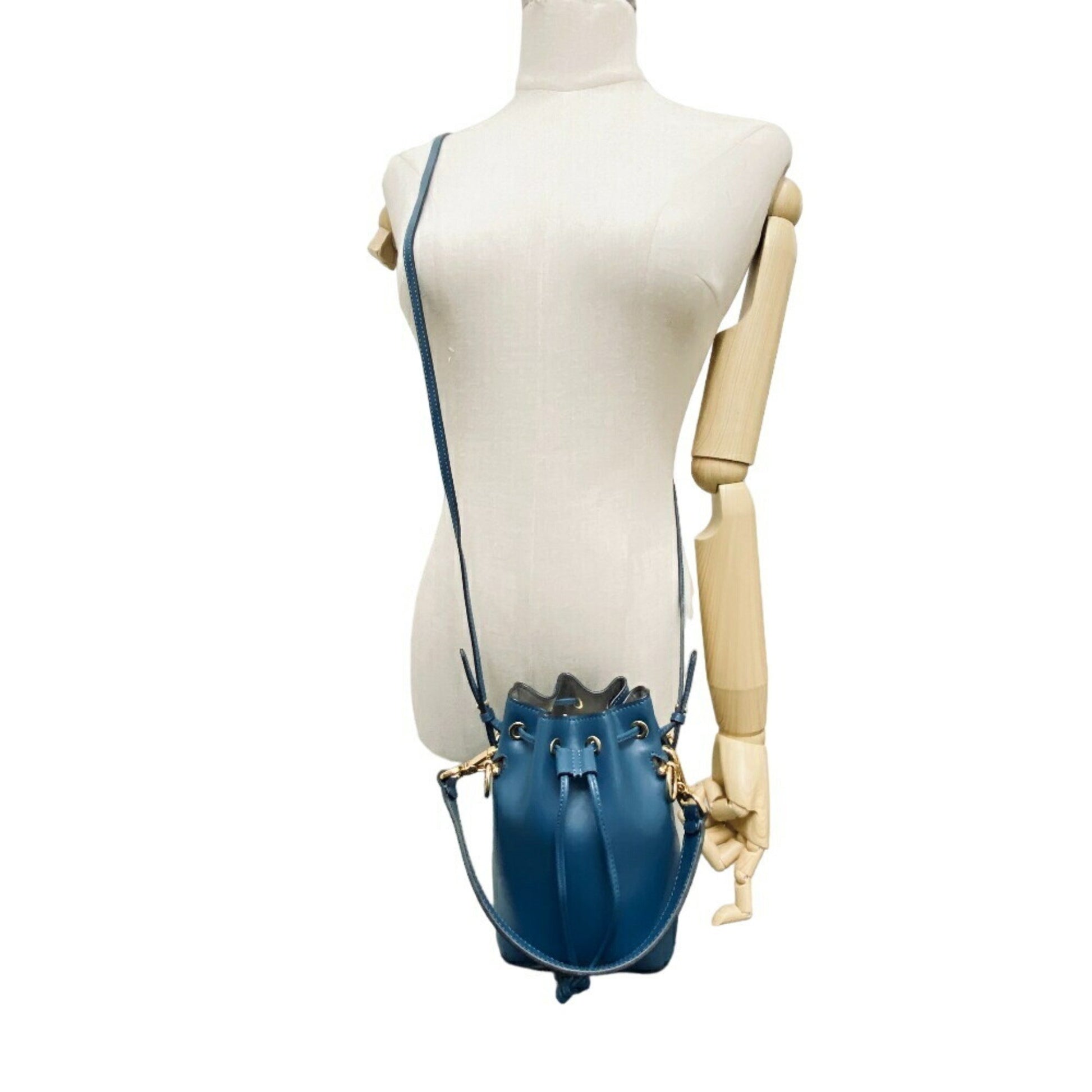 Fendi Mon Trésor, Blue, Leather, shoulder