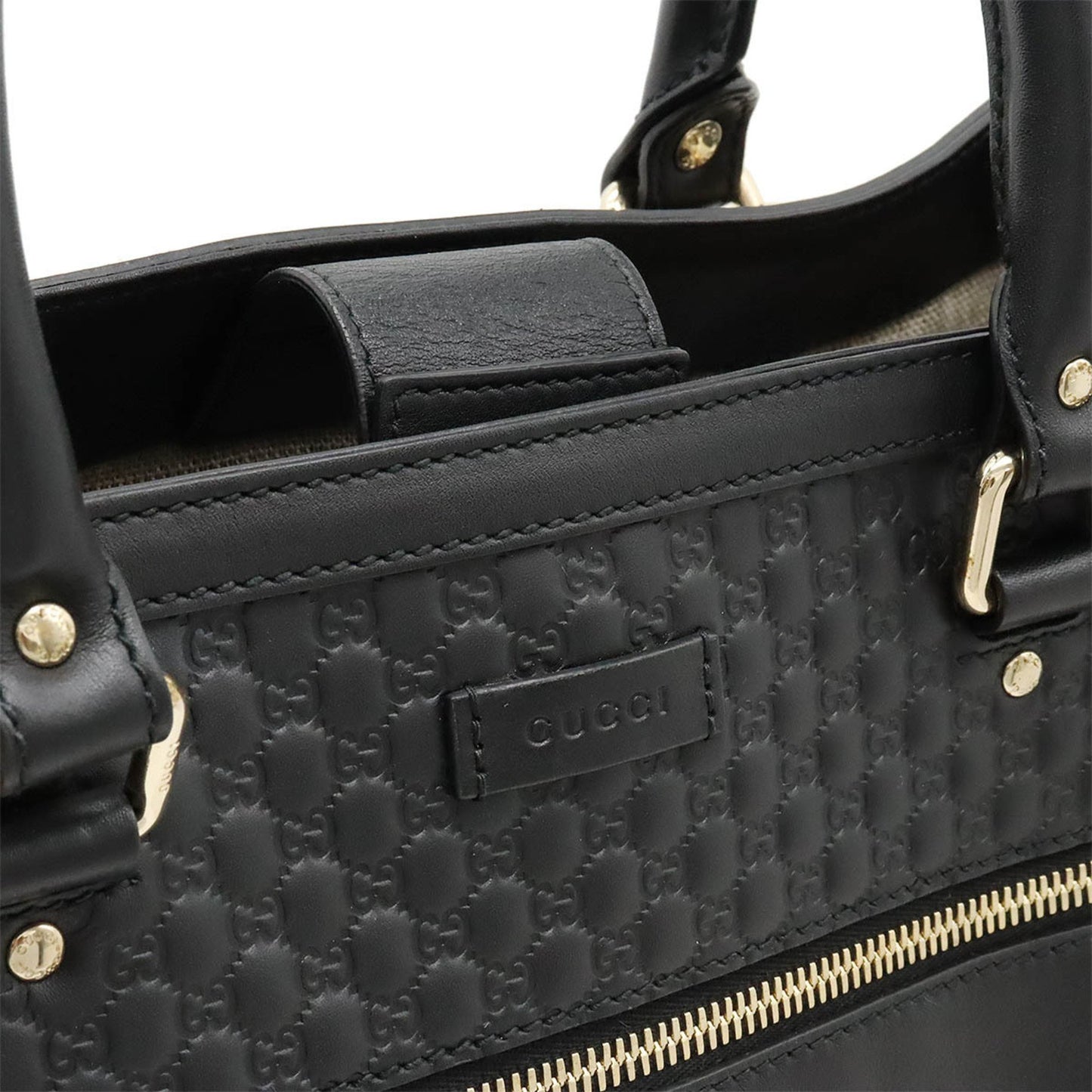 Gucci Micro guccissima, Black, Leather, handbag