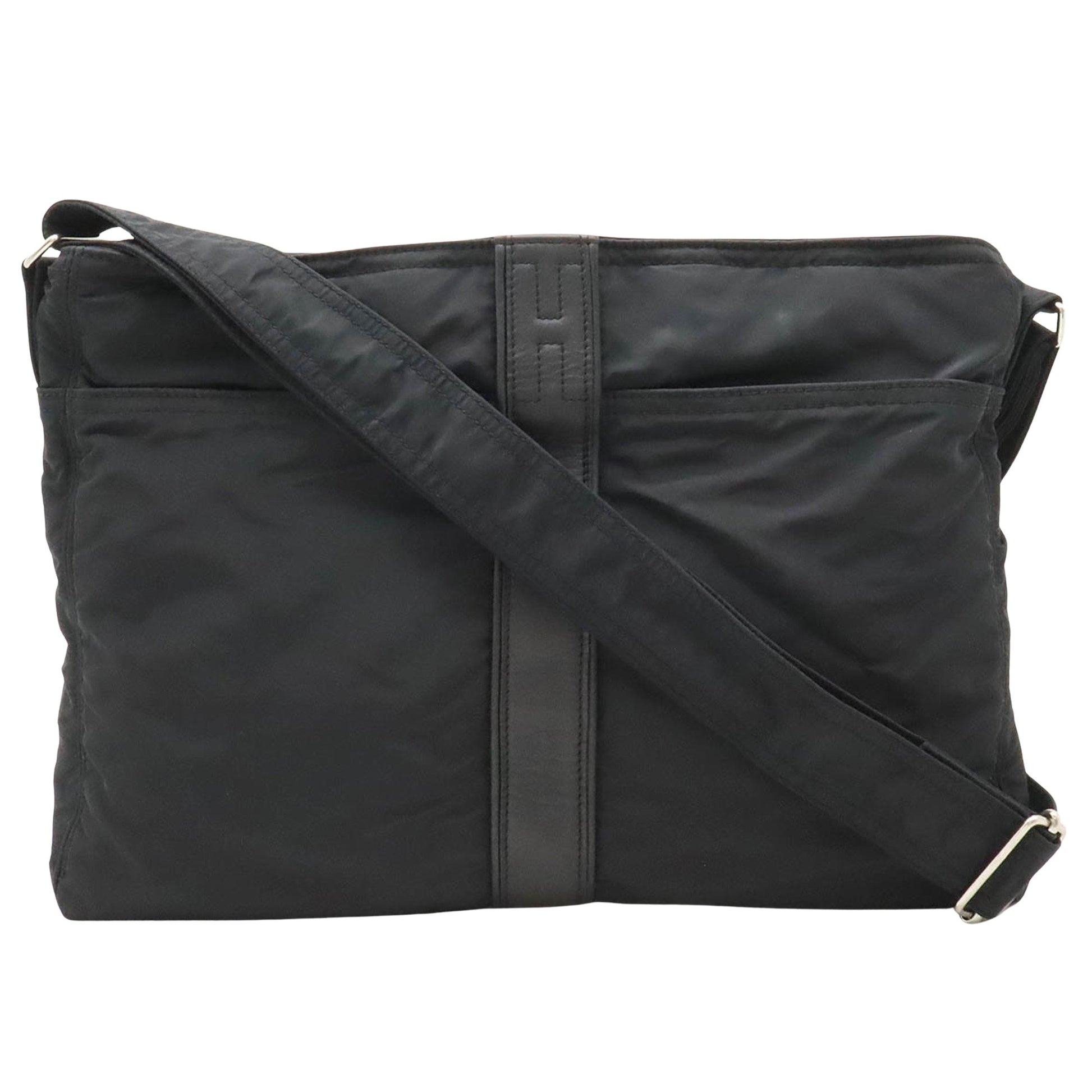 Hermès Acapulco, Black, Canvas, shoulder