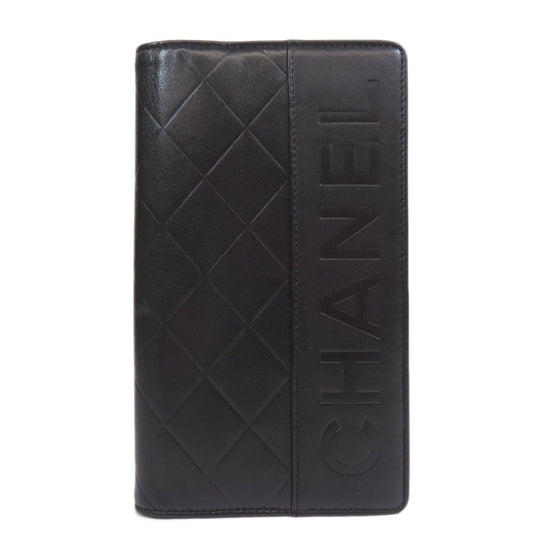 Chanel Matelassé, Black, Leather, wallet