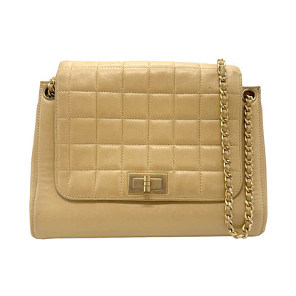 "Chanel 2,55", Beige, Leather, shoulder