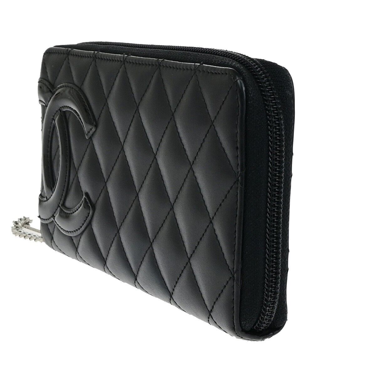 Chanel Cambon, Black, Leather, wallet