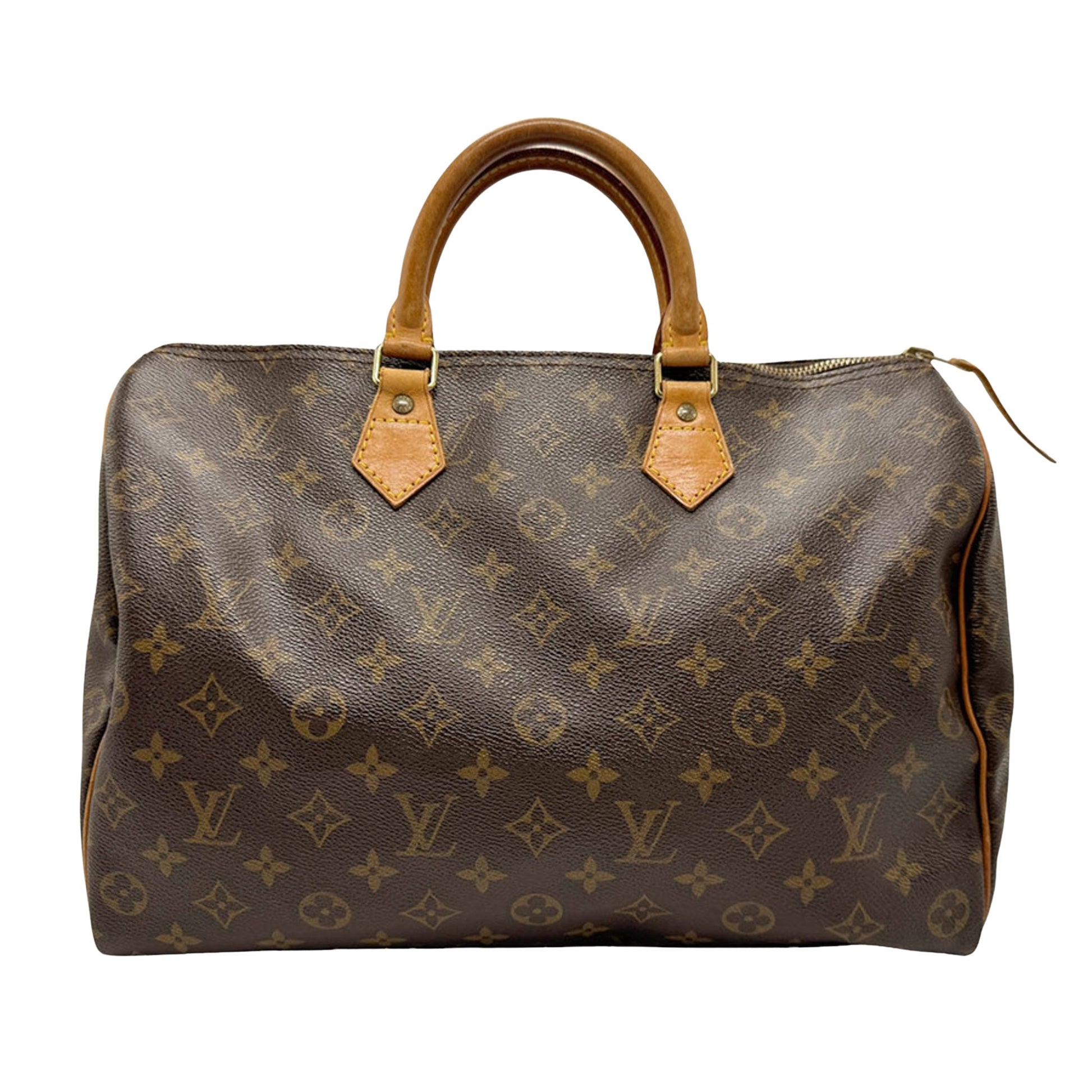 Louis Vuitton Speedy 35, Brown, Canvas, handbag