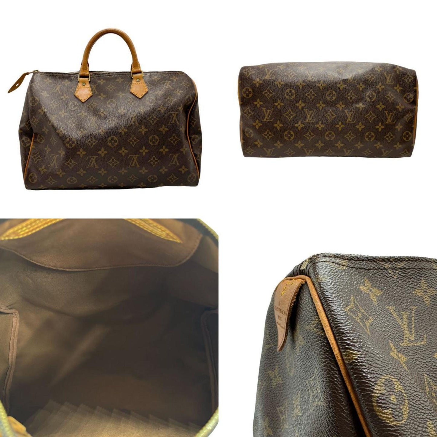 Louis Vuitton Speedy 35, Brown, Canvas, handbag