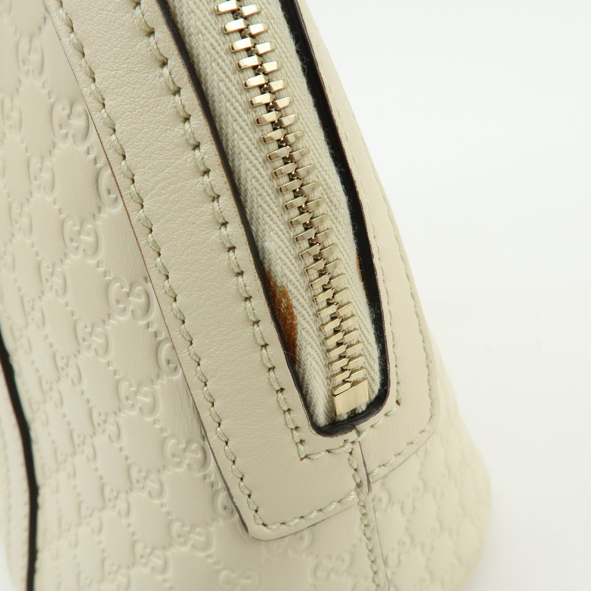 Gucci Convertible Dome Satchel Guccissima Leather, White, Leather, Handbag