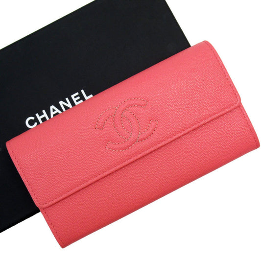 Chanel Coco Mark, Pink, Leather, wallet