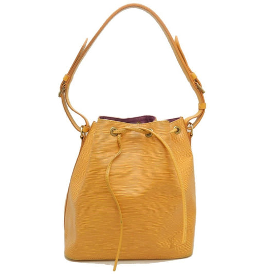 Louis Vuitton Petit Noé, Yellow, Leather, shoulder