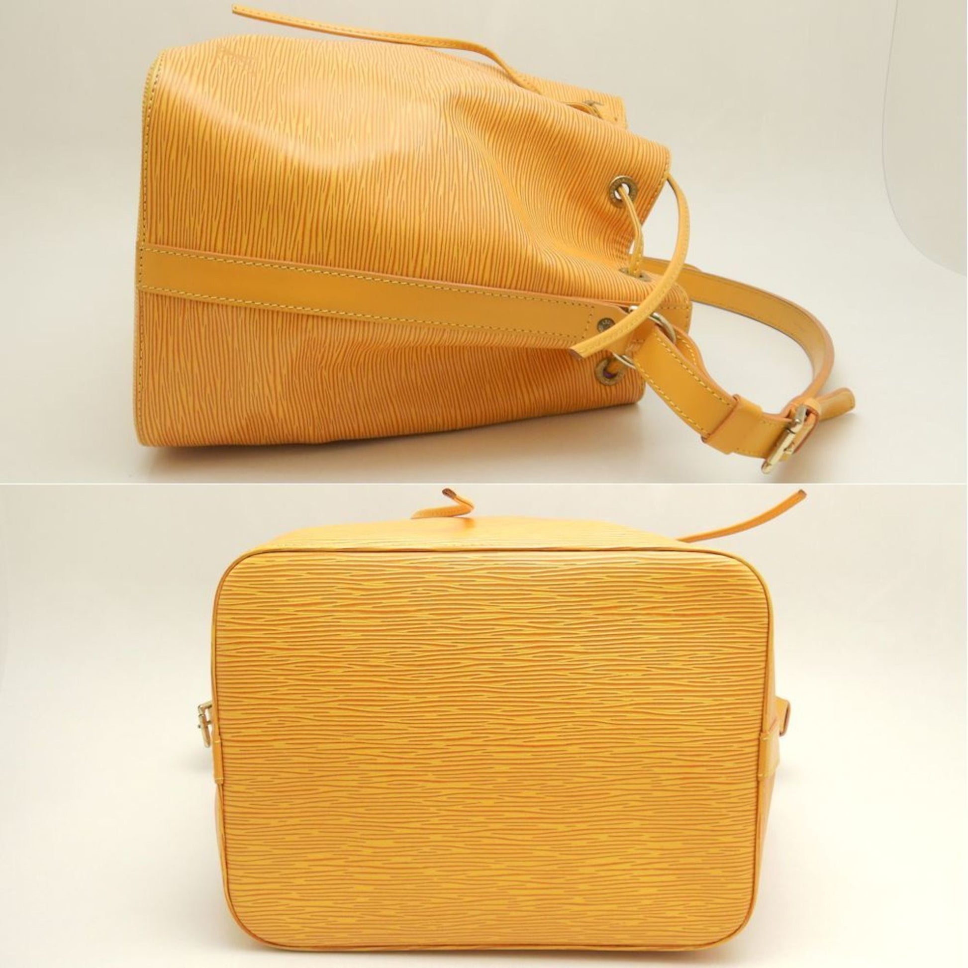 Louis Vuitton Petit Noé, Yellow, Leather, shoulder