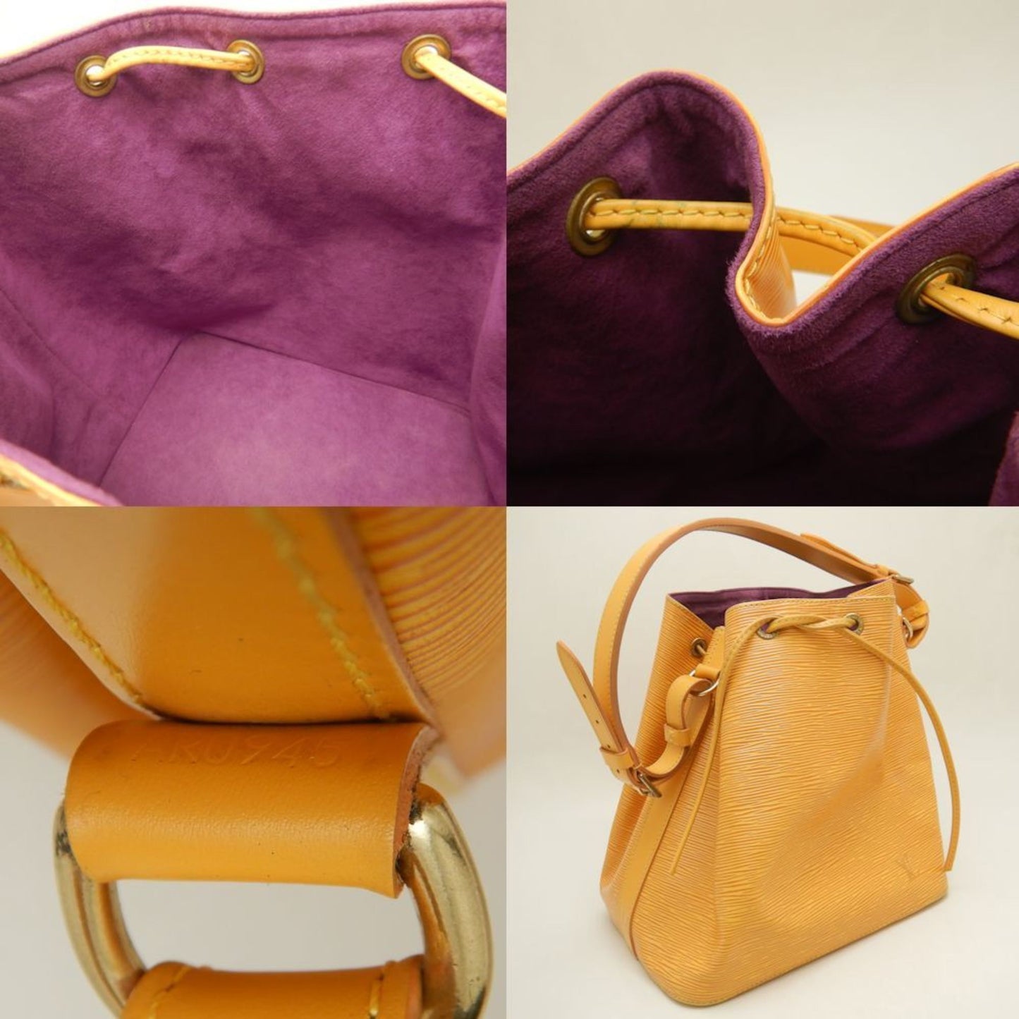 Louis Vuitton Petit Noé, Yellow, Leather, shoulder