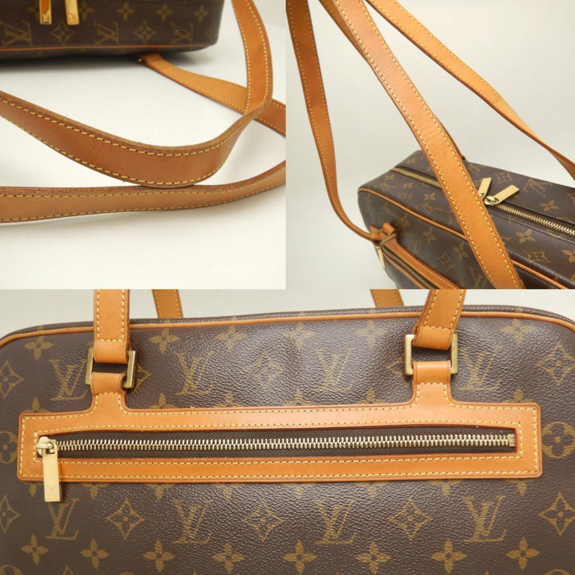 Louis Vuitton Cité, Brown, Canvas, shoulder