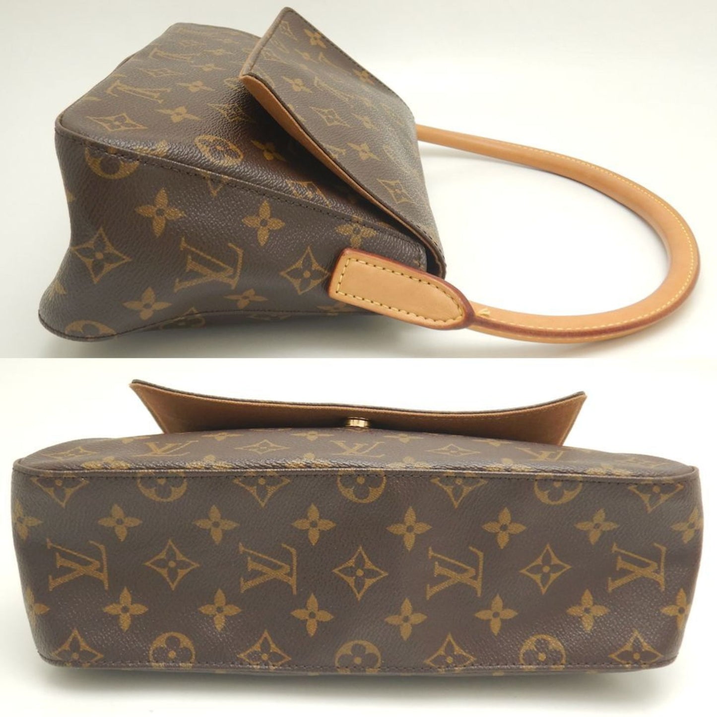 Louis Vuitton Mini looping, Brown, Canvas, shoulder