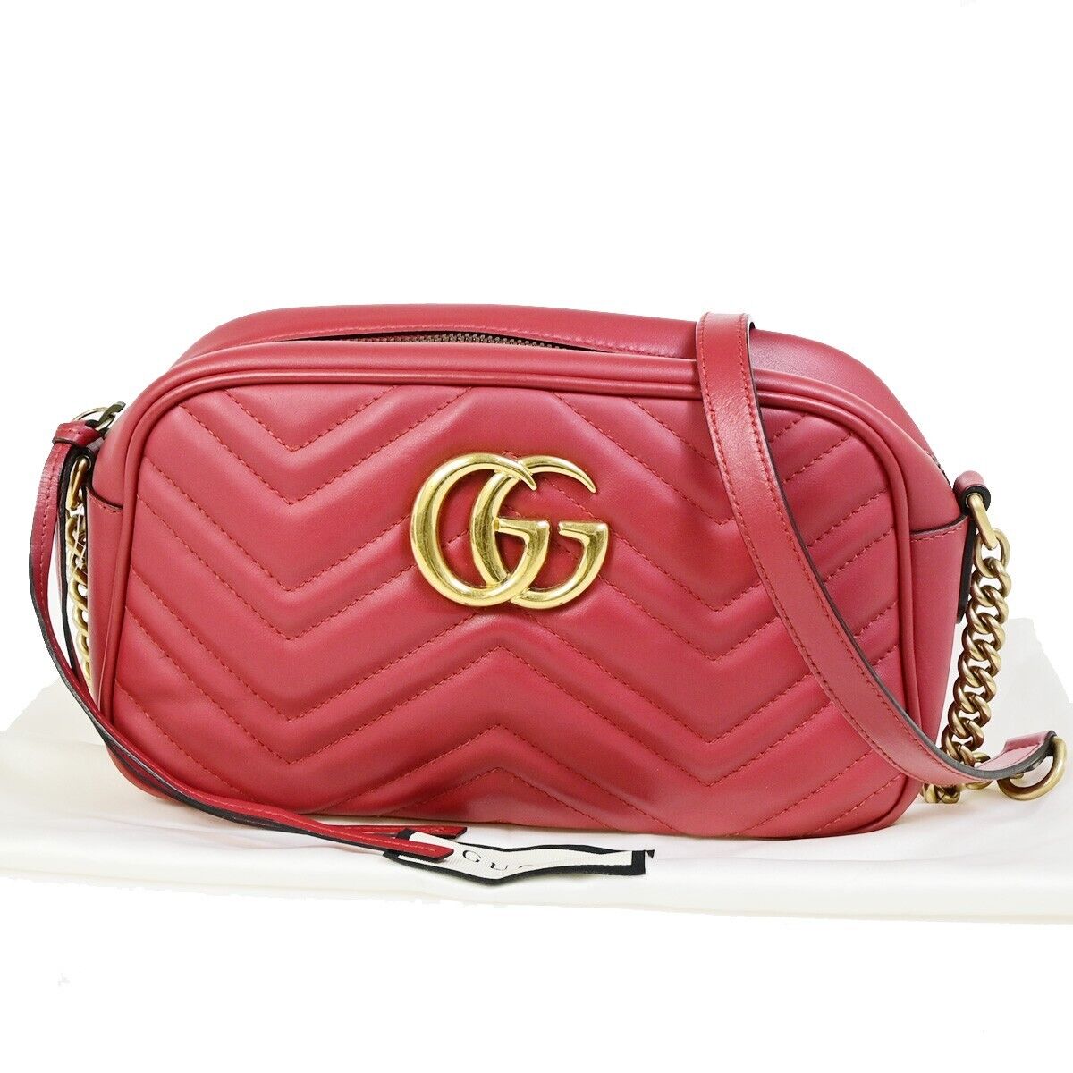 Gucci GG Marmont, Red, Leather, shoulder