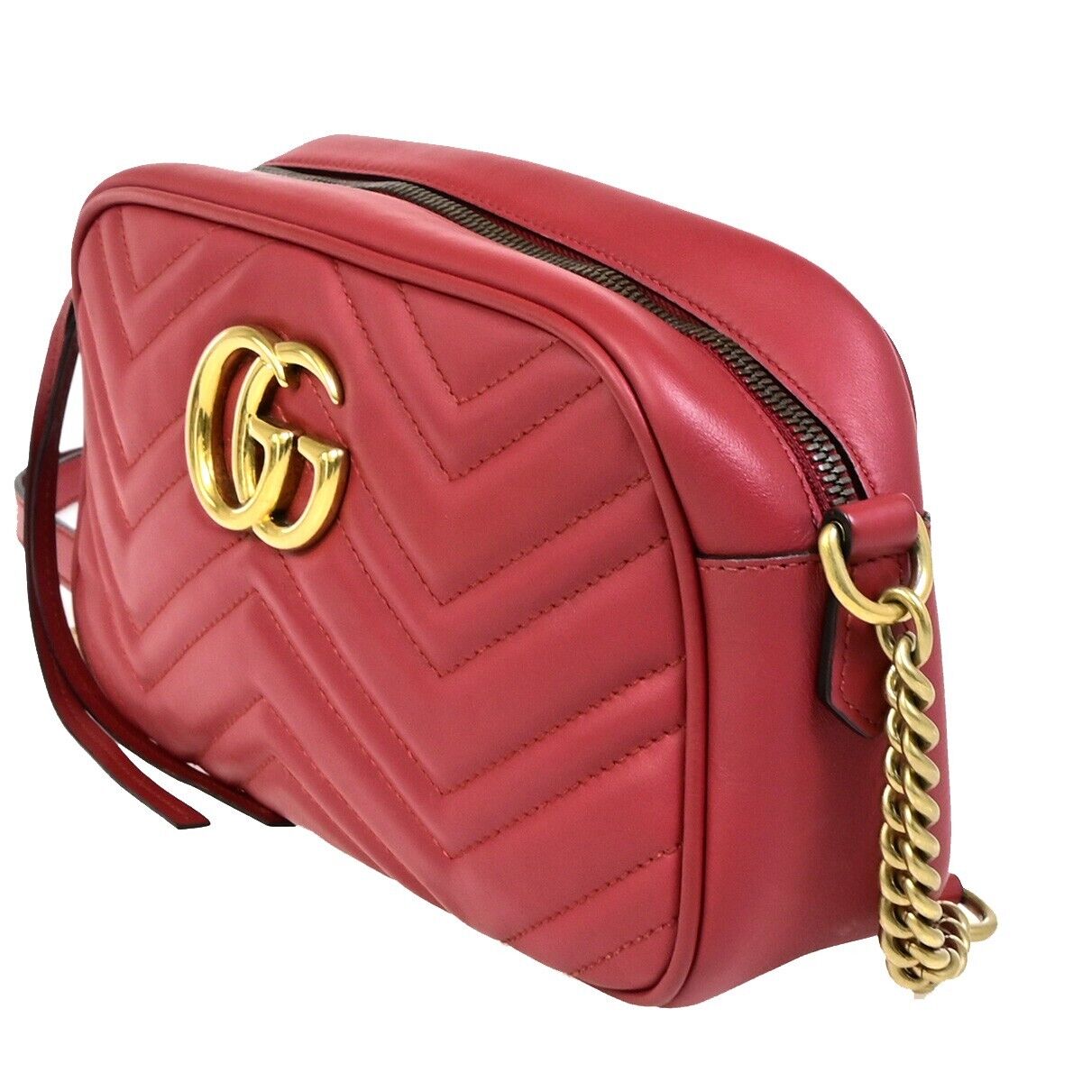 Gucci GG Marmont, Red, Leather, shoulder